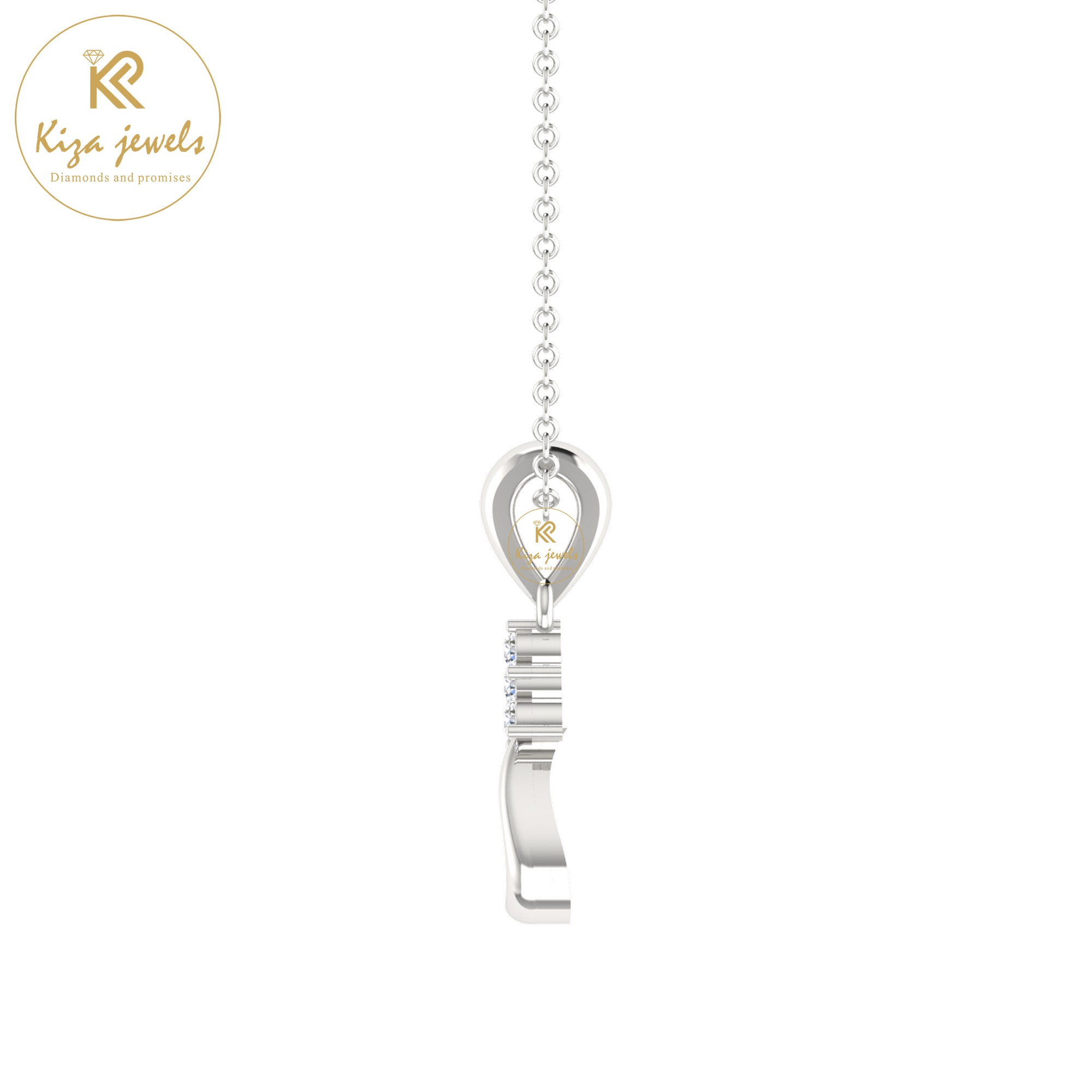 0.08 TDW Round Cut Diamond Custom Pendant With Chain