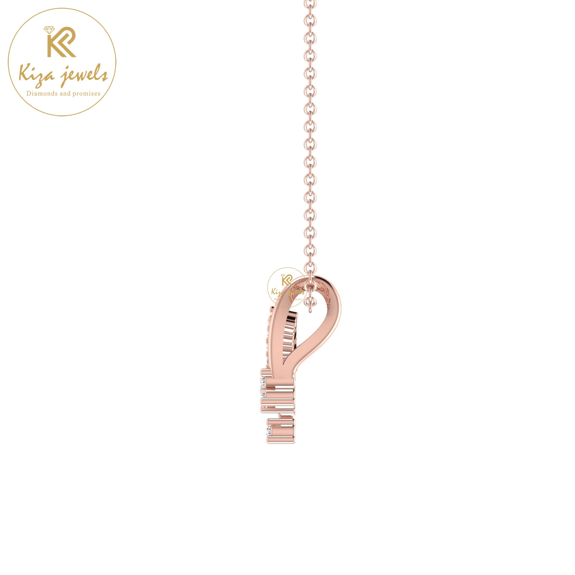 0.063 TDW Round Cut Diamond Custom Pendant With Chain