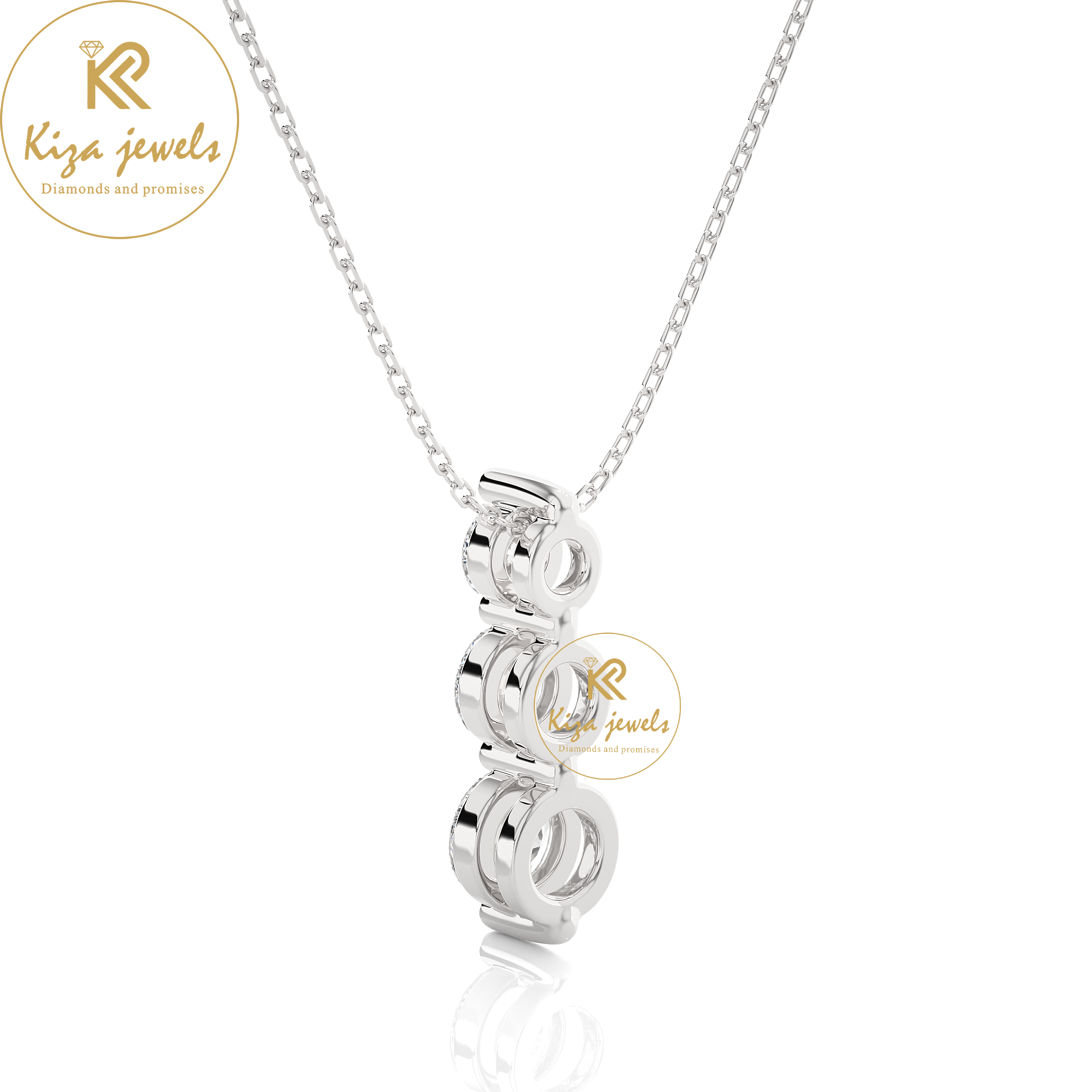 0.84 TDW Round Cut Diamond Custom Pendant With Chain