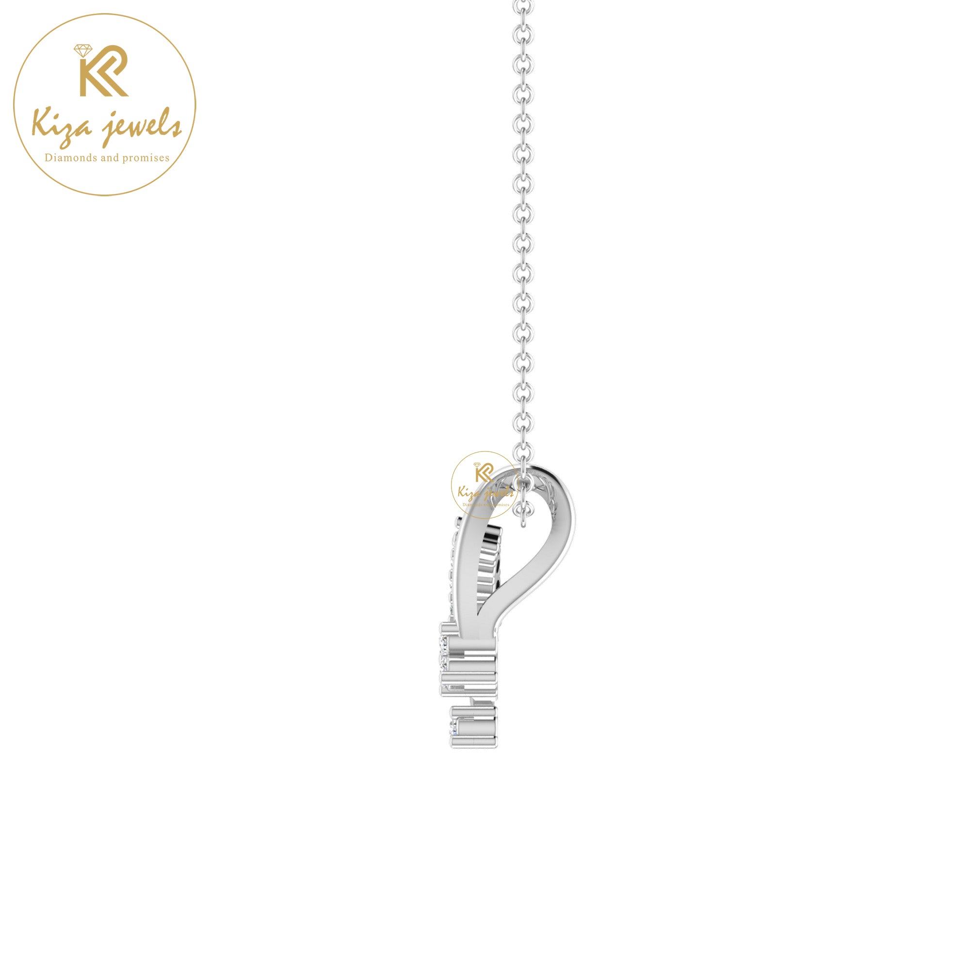 0.063 TDW Round Cut Diamond Custom Pendant With Chain