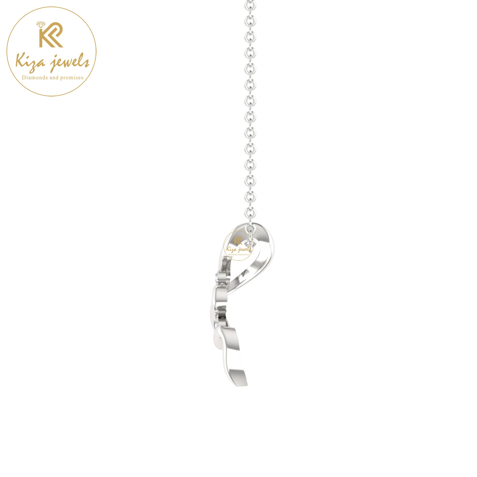 0.03 TDW Round Cut Diamond Custom Pendant With Chain
