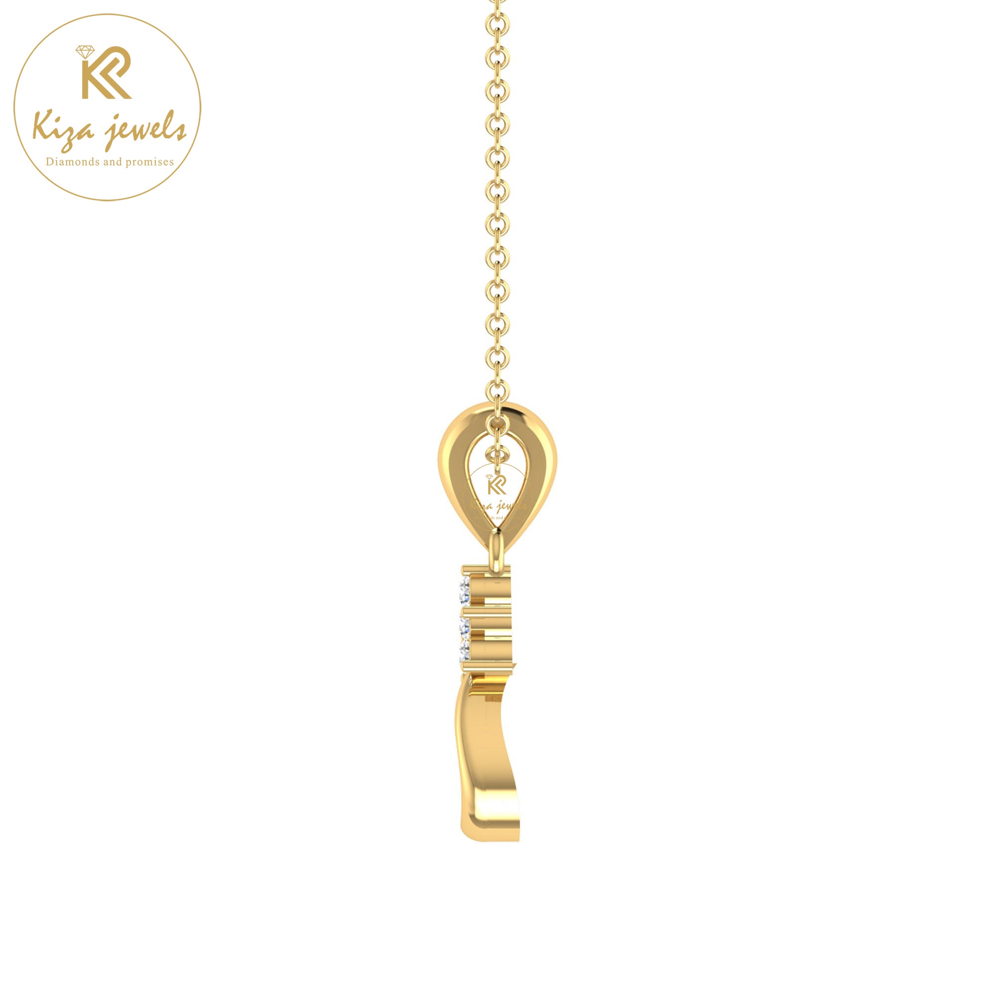 0.08 TDW Round Cut Diamond Custom Pendant With Chain