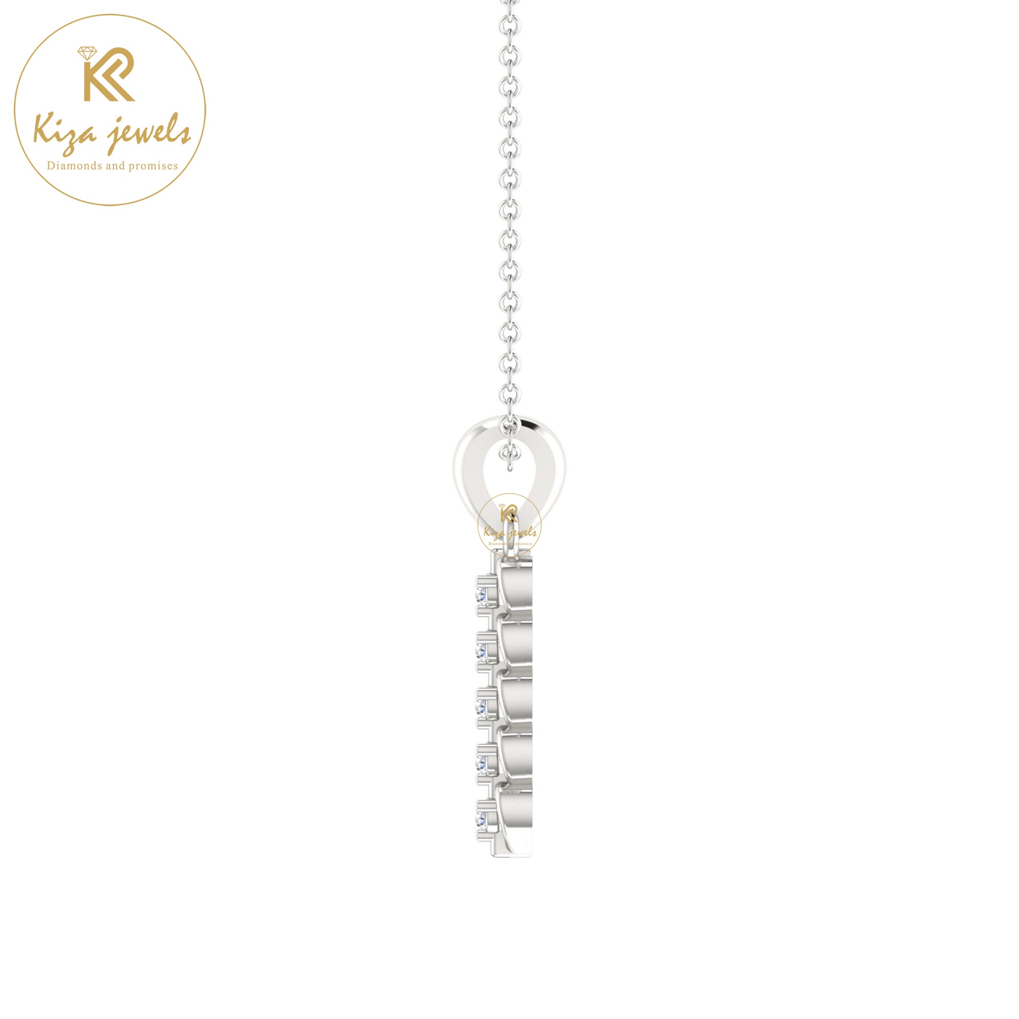 0.06 TDW Round Cut Diamond Custom Pendant With Chain