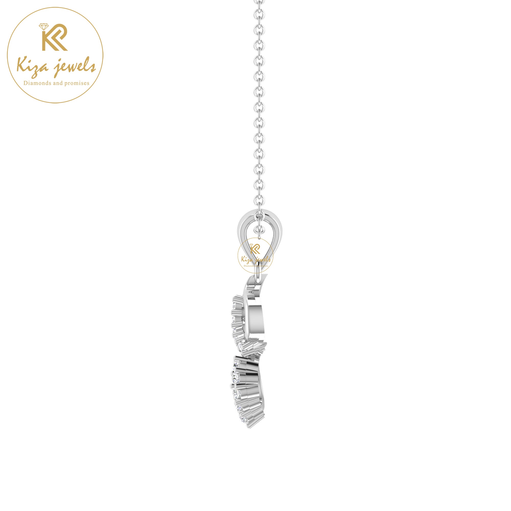 0.07 TDW Round Cut Diamond Custom Pendant With Chain