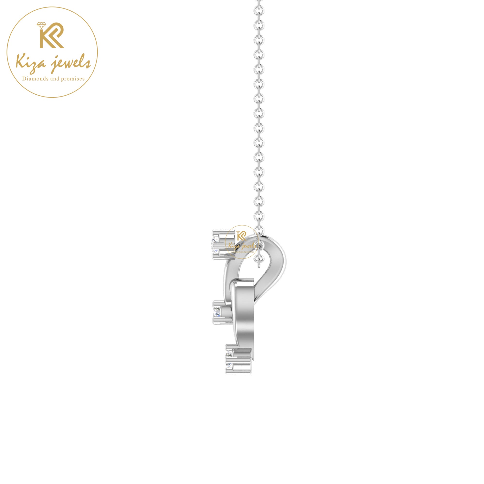 0.06 TDW Round Cut Diamond Custom Pendant With Chain