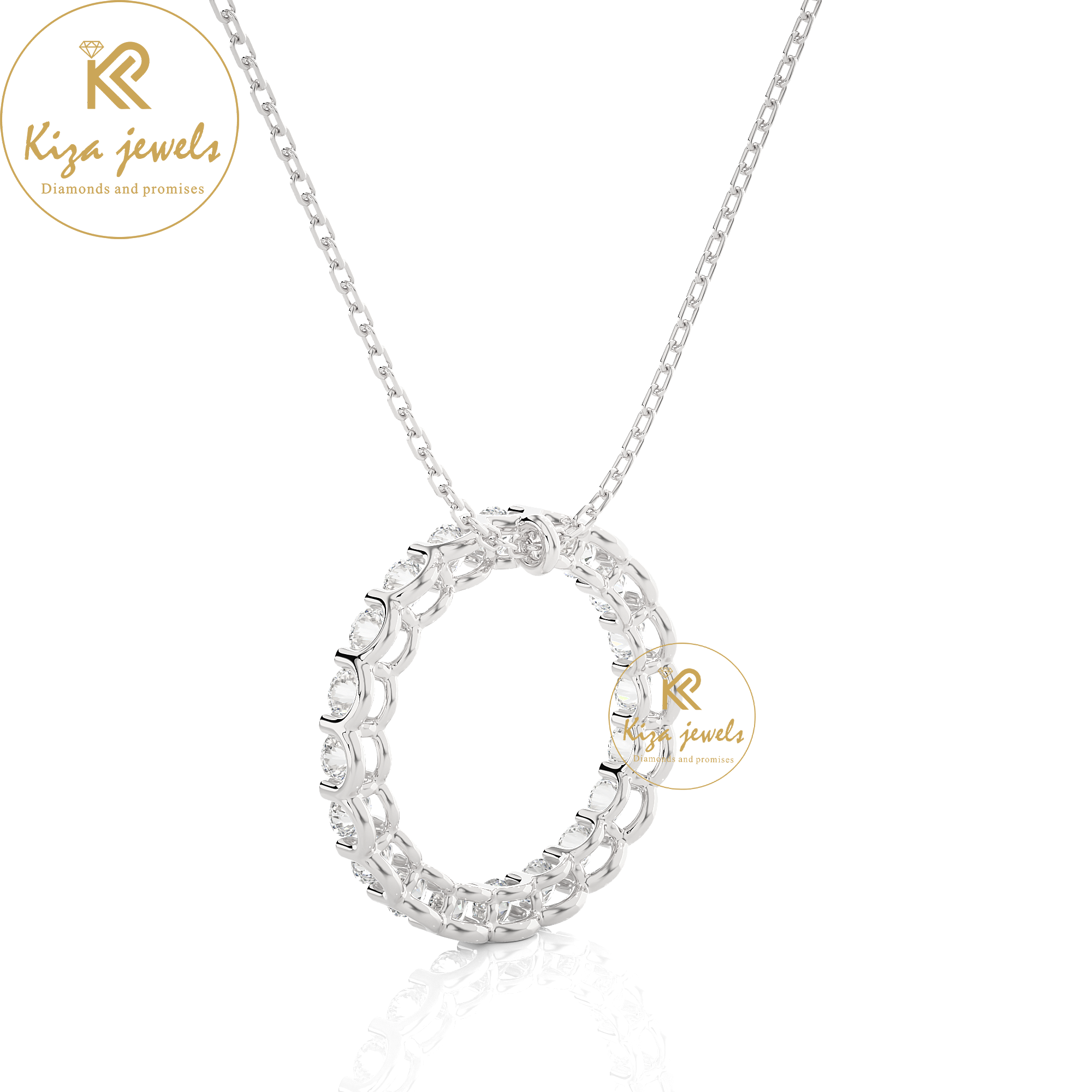 1.64 TDW Round Cut Diamond Custom Pendant With Chain