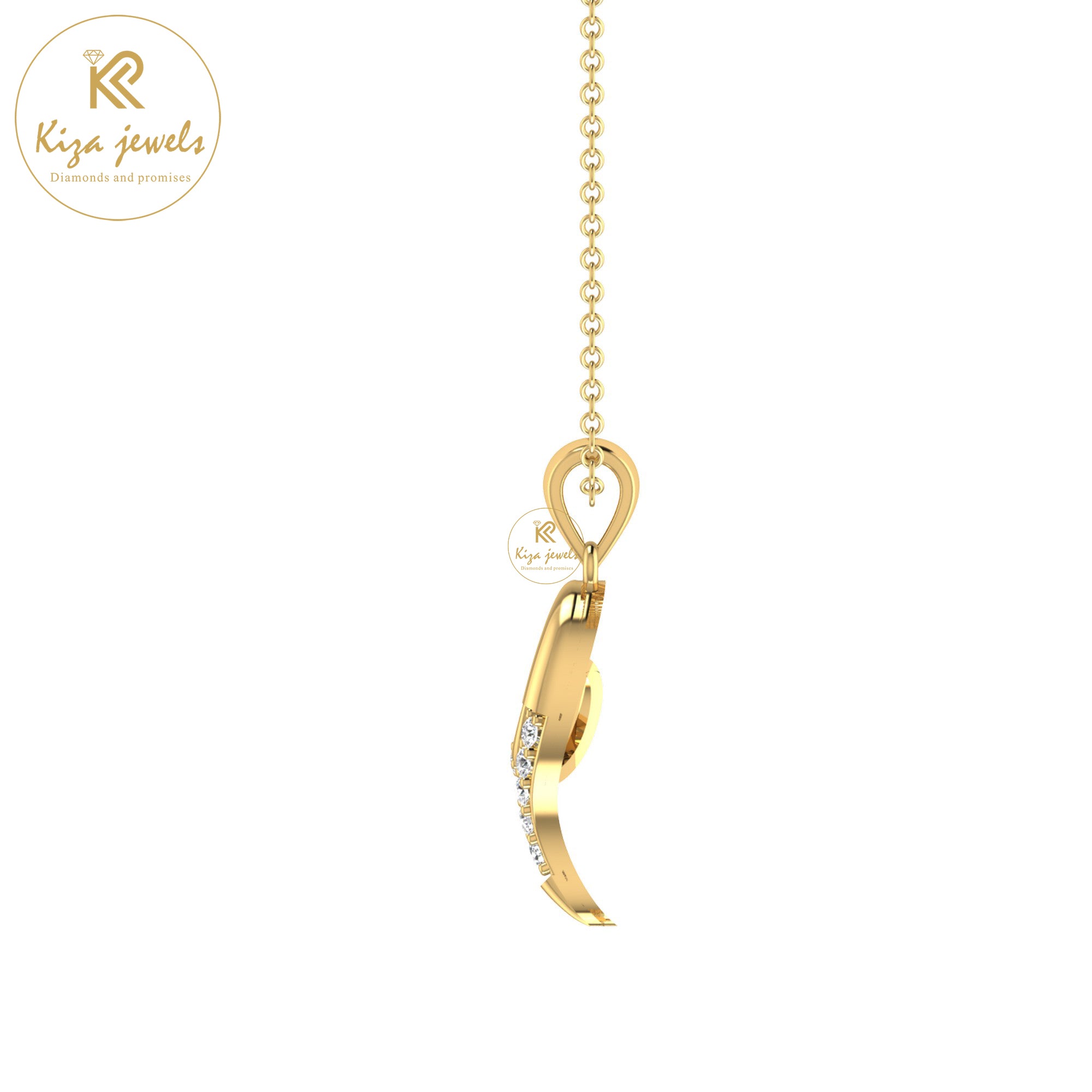 0.11 TDW Round Cut Diamond Custom Pendant With Chain