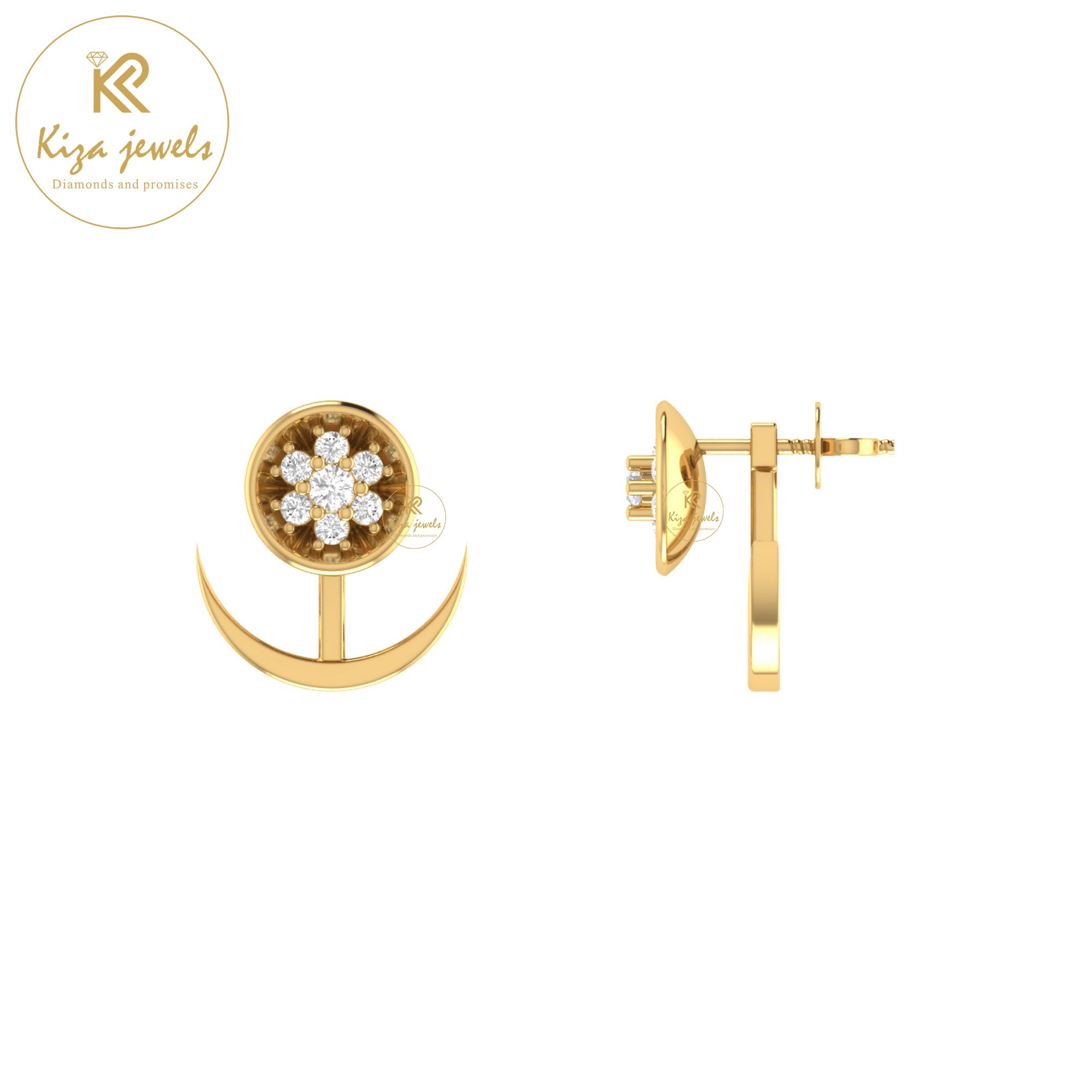 0.11 TDW Round Cut Diamond Women's Stud Earring