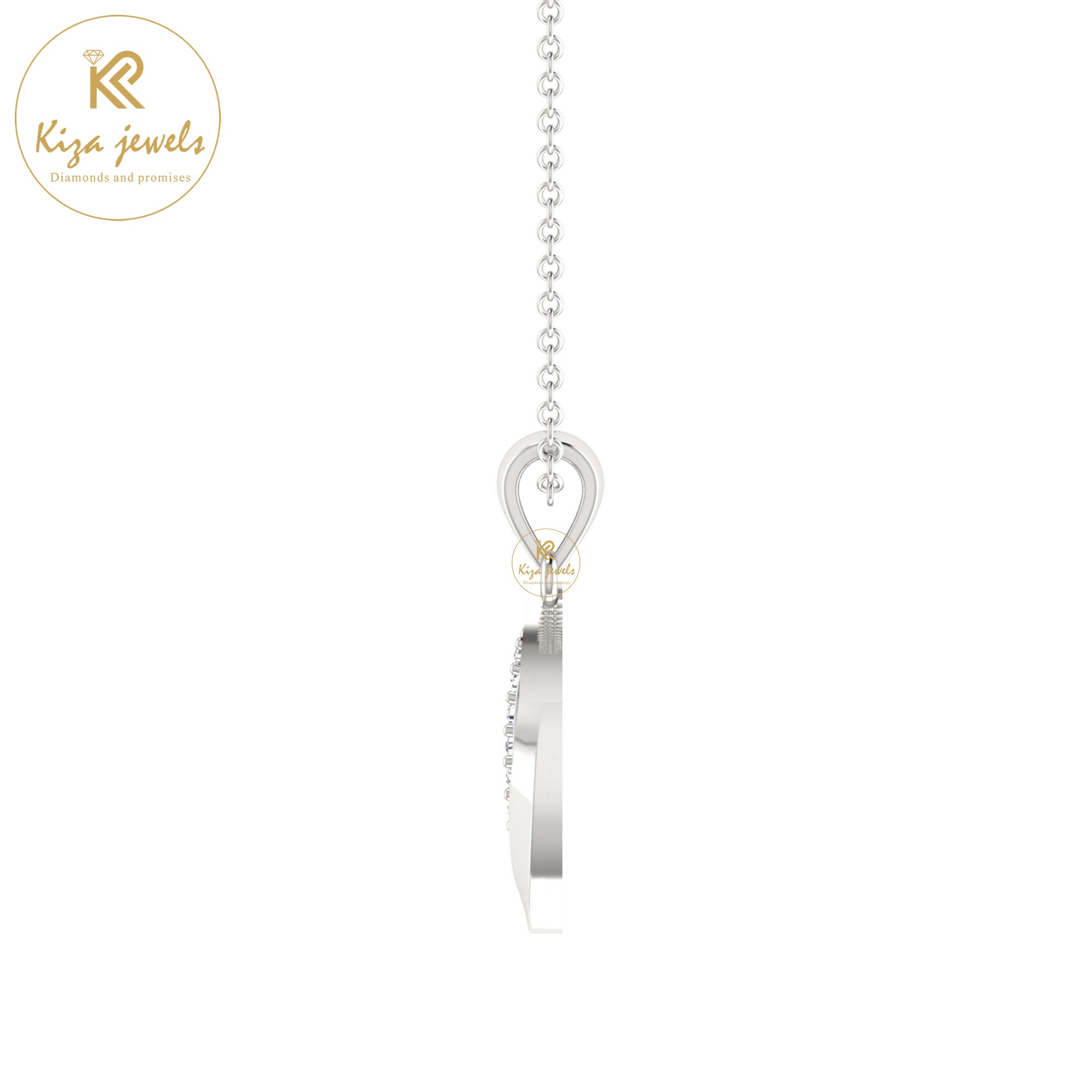 0.063 TDW Round Cut Diamond Custom Pendant With Chain