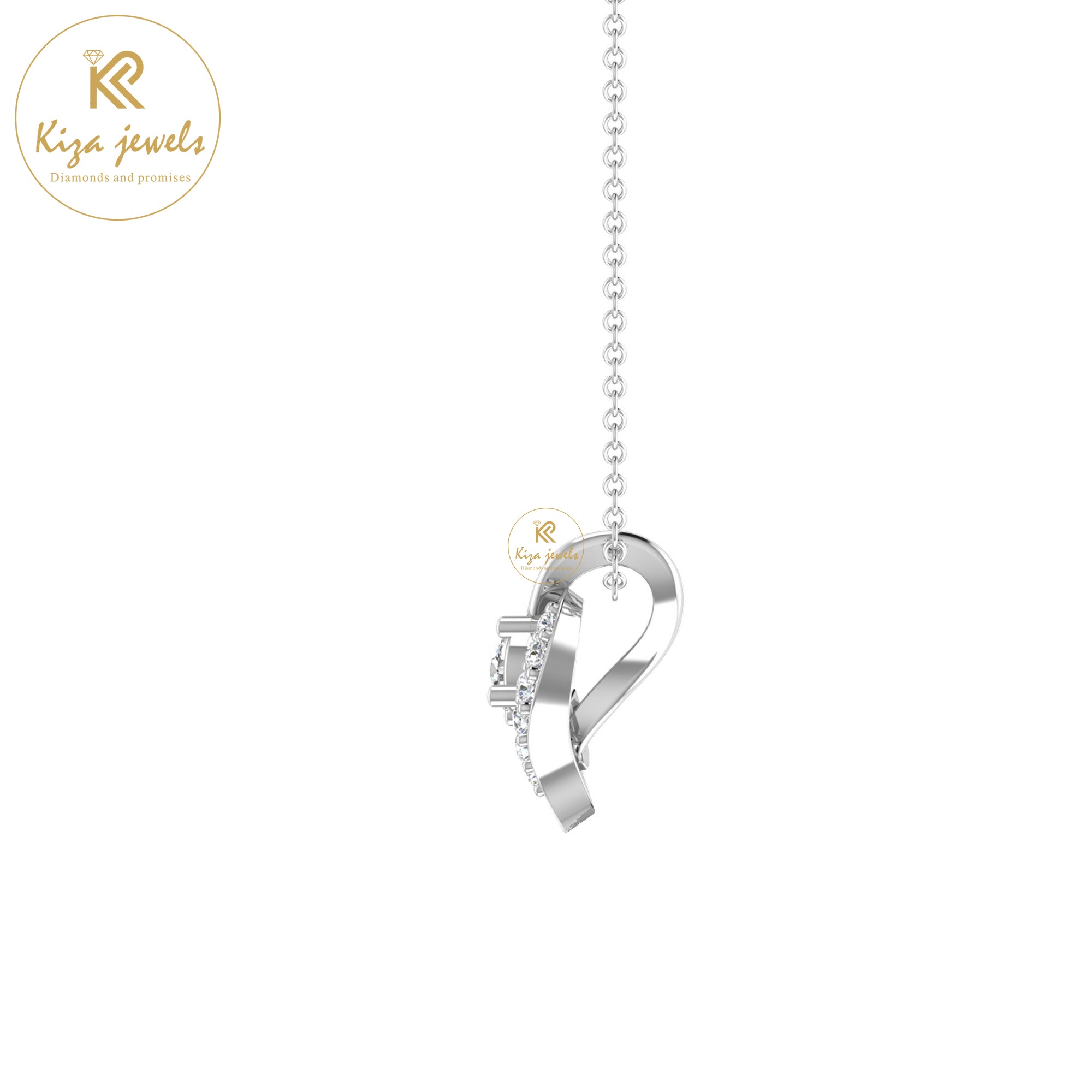 0.28 TDW Round Cut Diamond Custom Pendant With Chain