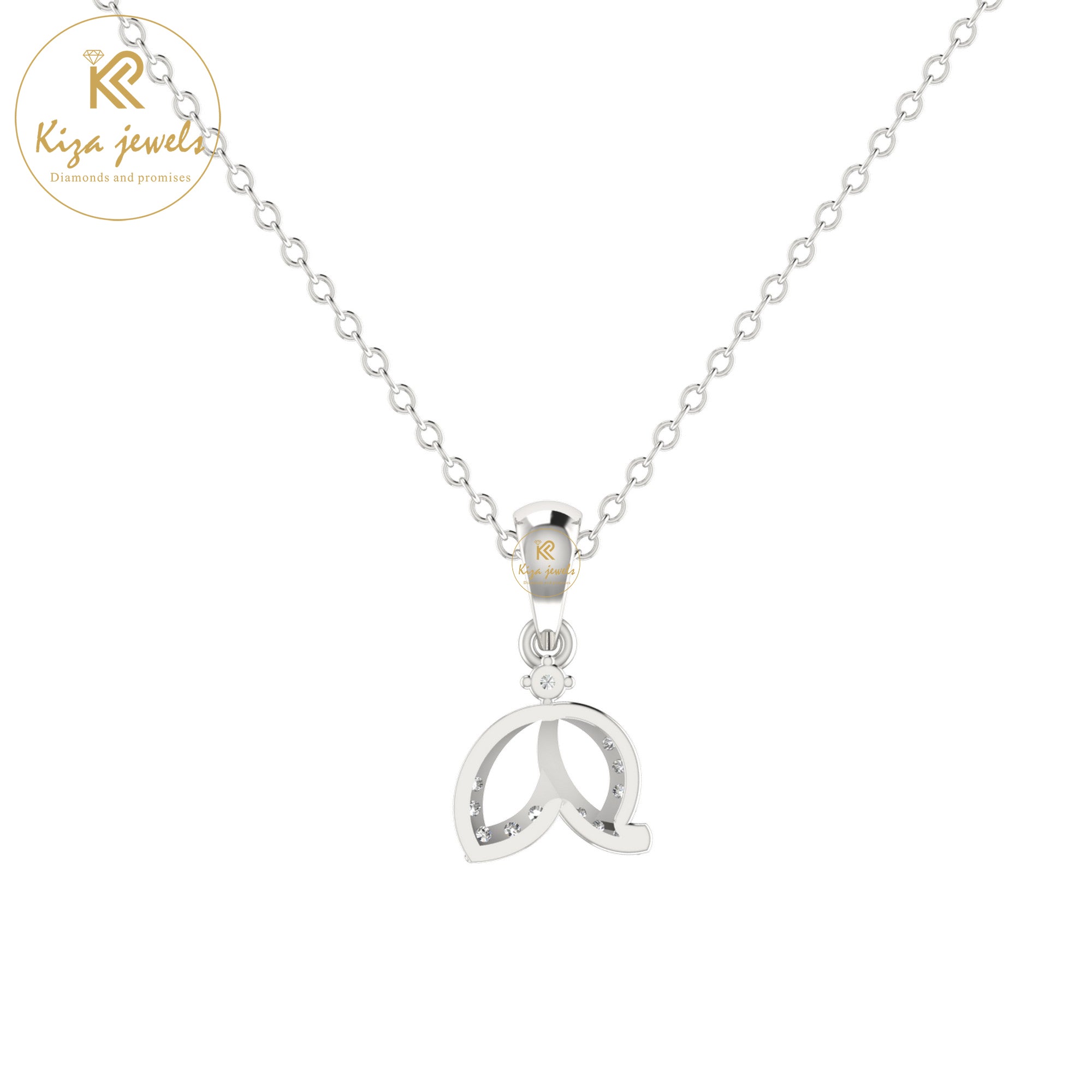 0.07 TDW Round Cut Diamond Custom Pendant With Chain
