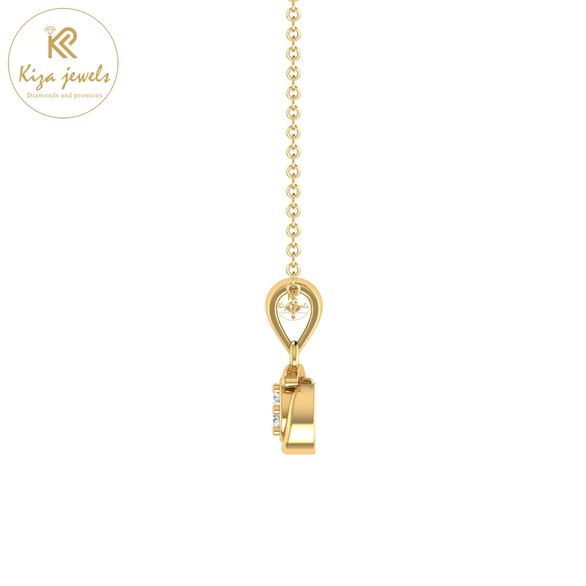 0.06 TDW Round Cut Diamond Custom Pendant With Chain