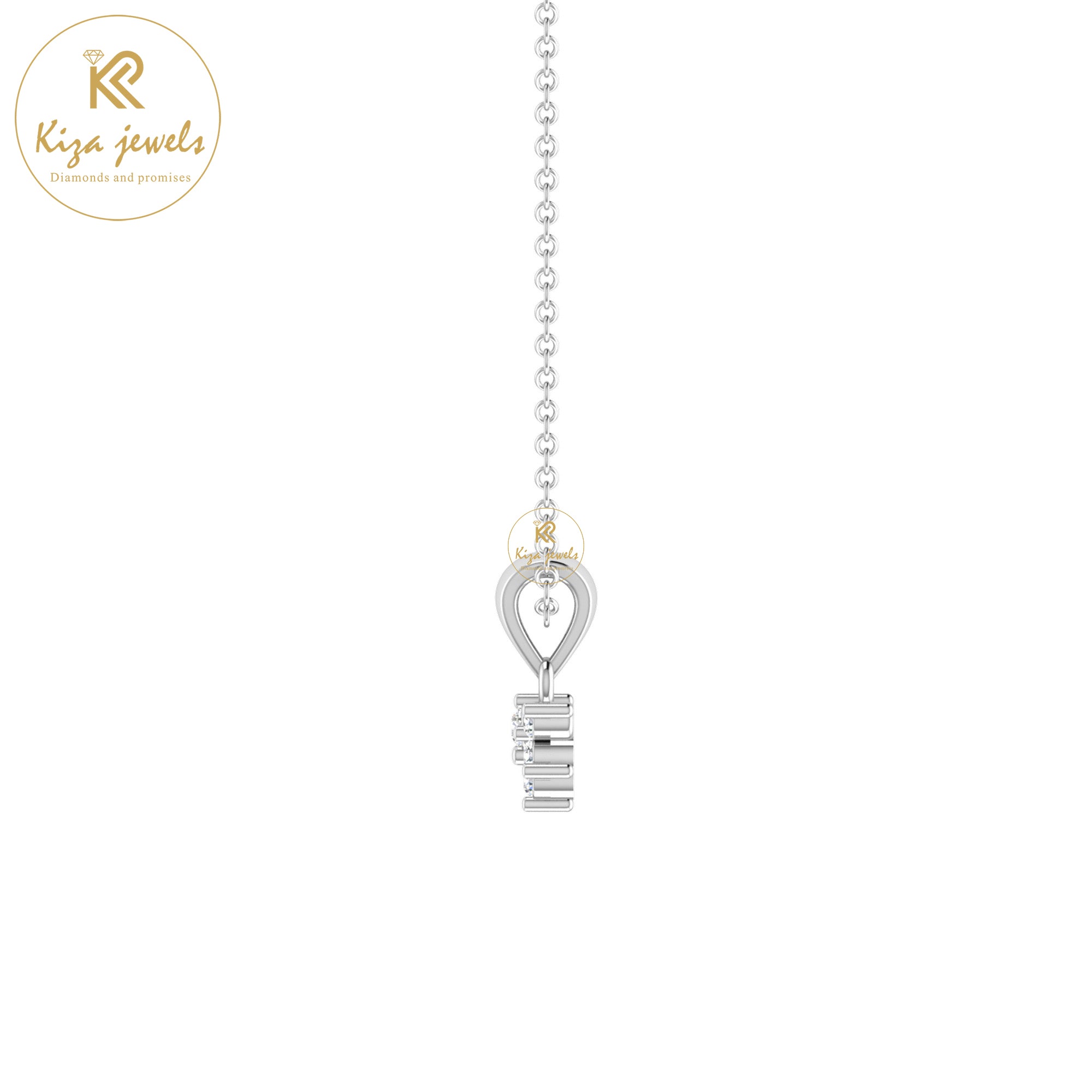 0.08 TDW Round Cut Diamond Custom Pendant With Chain