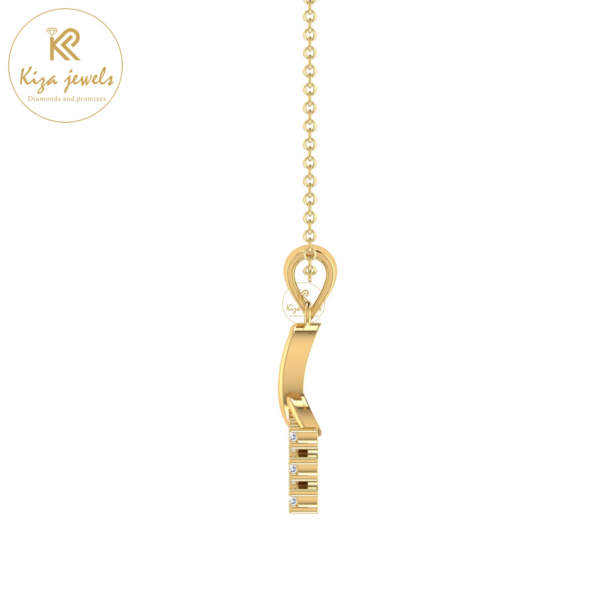 0.06 TDW Round Cut Diamond Custom Pendant With Chain