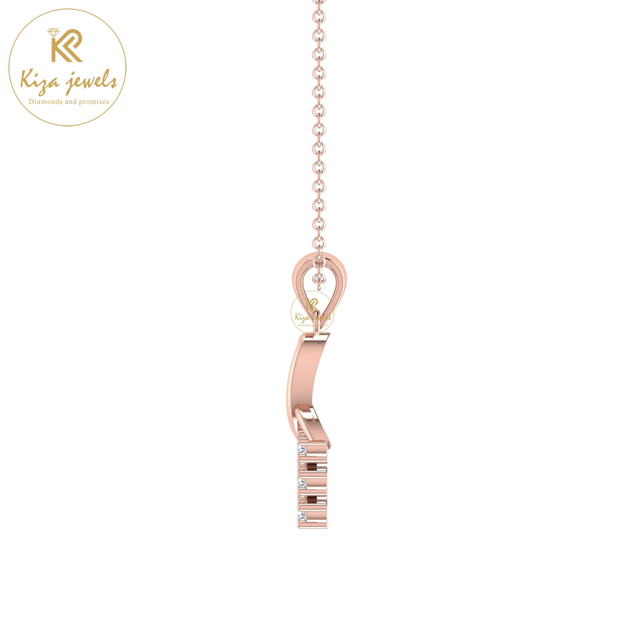 0.06 TDW Round Cut Diamond Custom Pendant With Chain