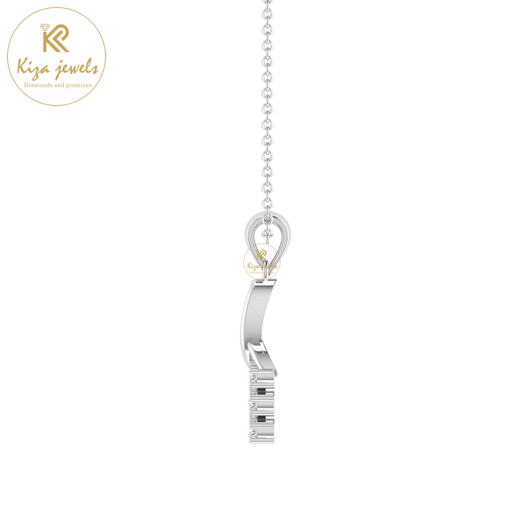 0.06 TDW Round Cut Diamond Custom Pendant With Chain
