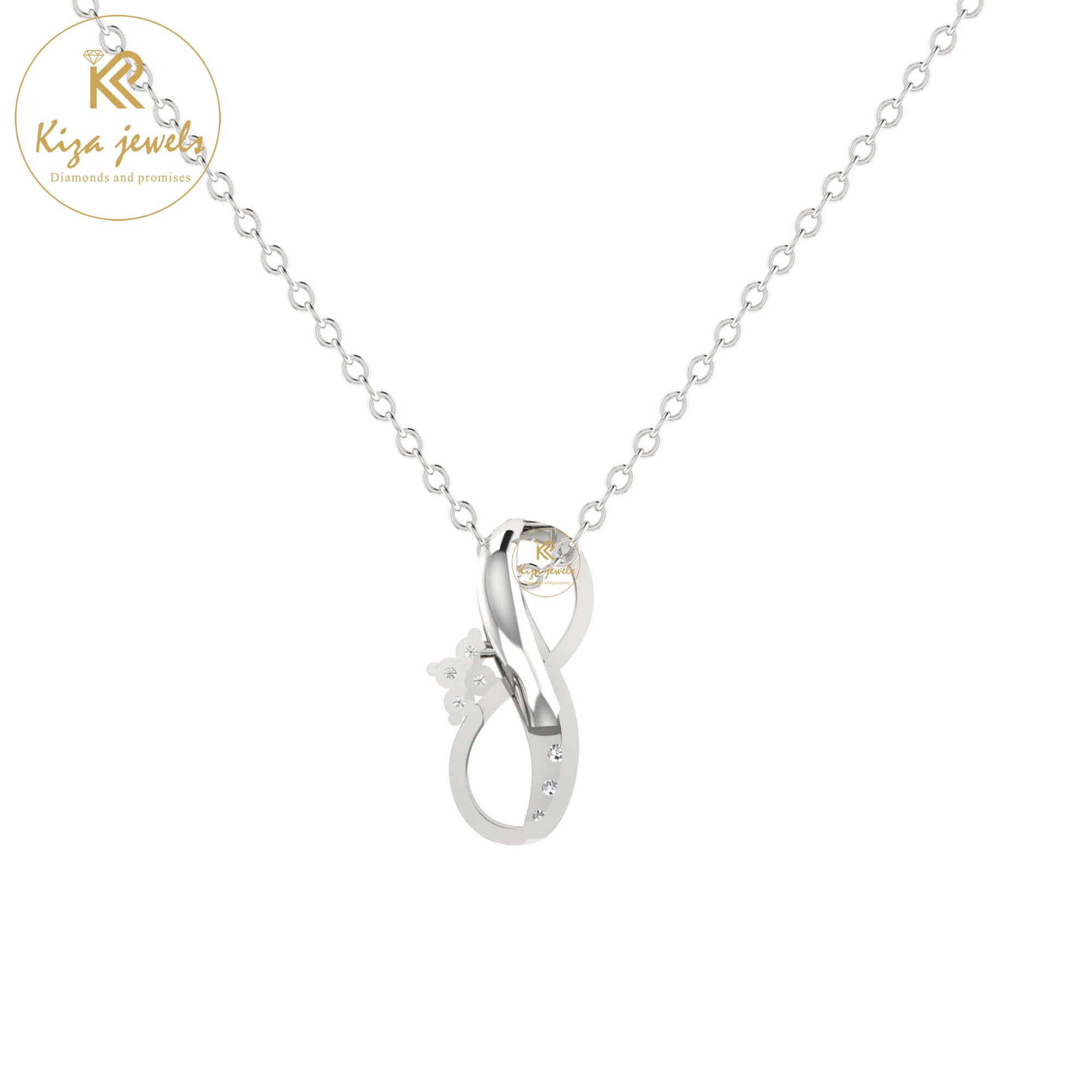 0.11 TDW Round Cut Diamond Custom Pendant With Chain