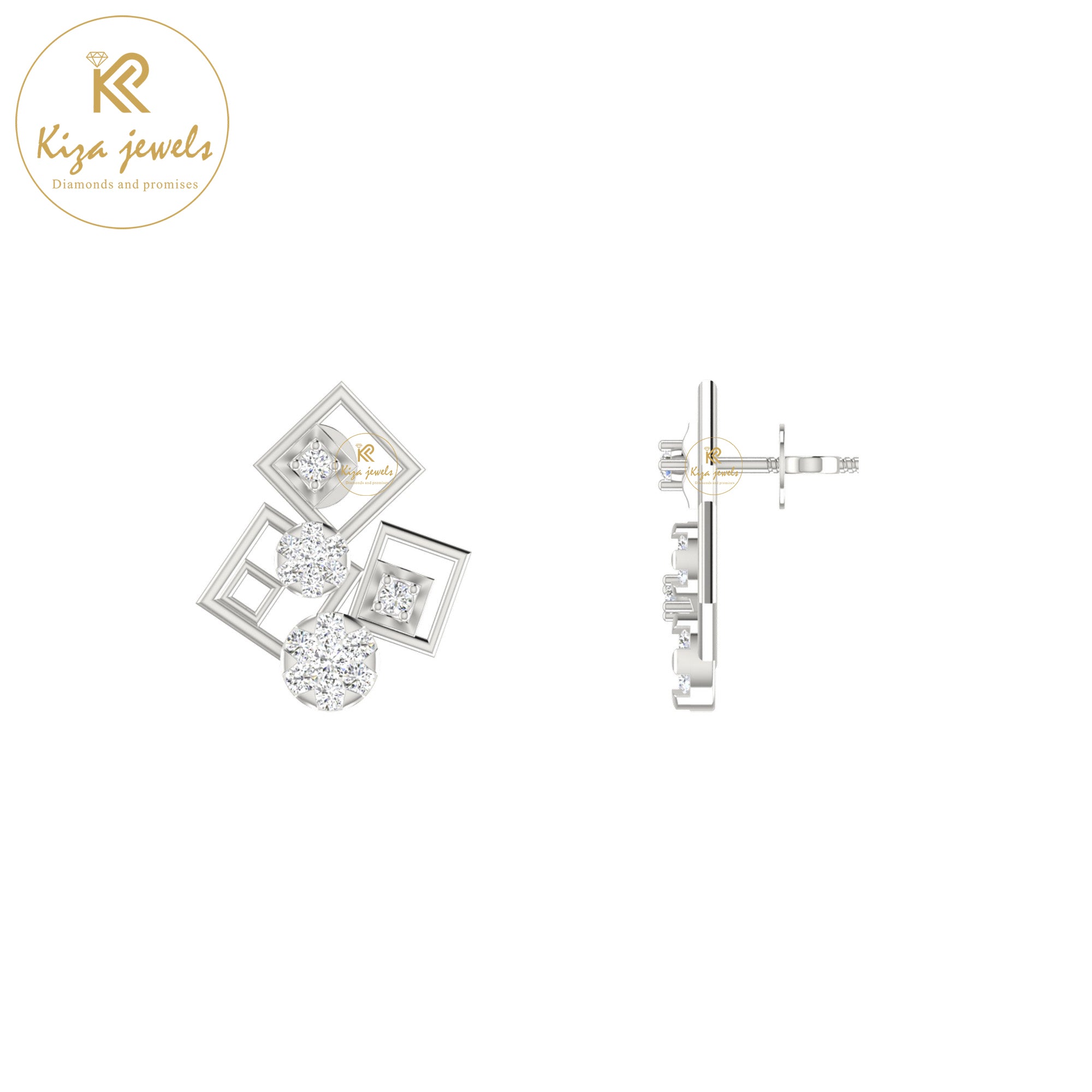 0.22 TDW Round Cut Diamond Women's Stud Earring