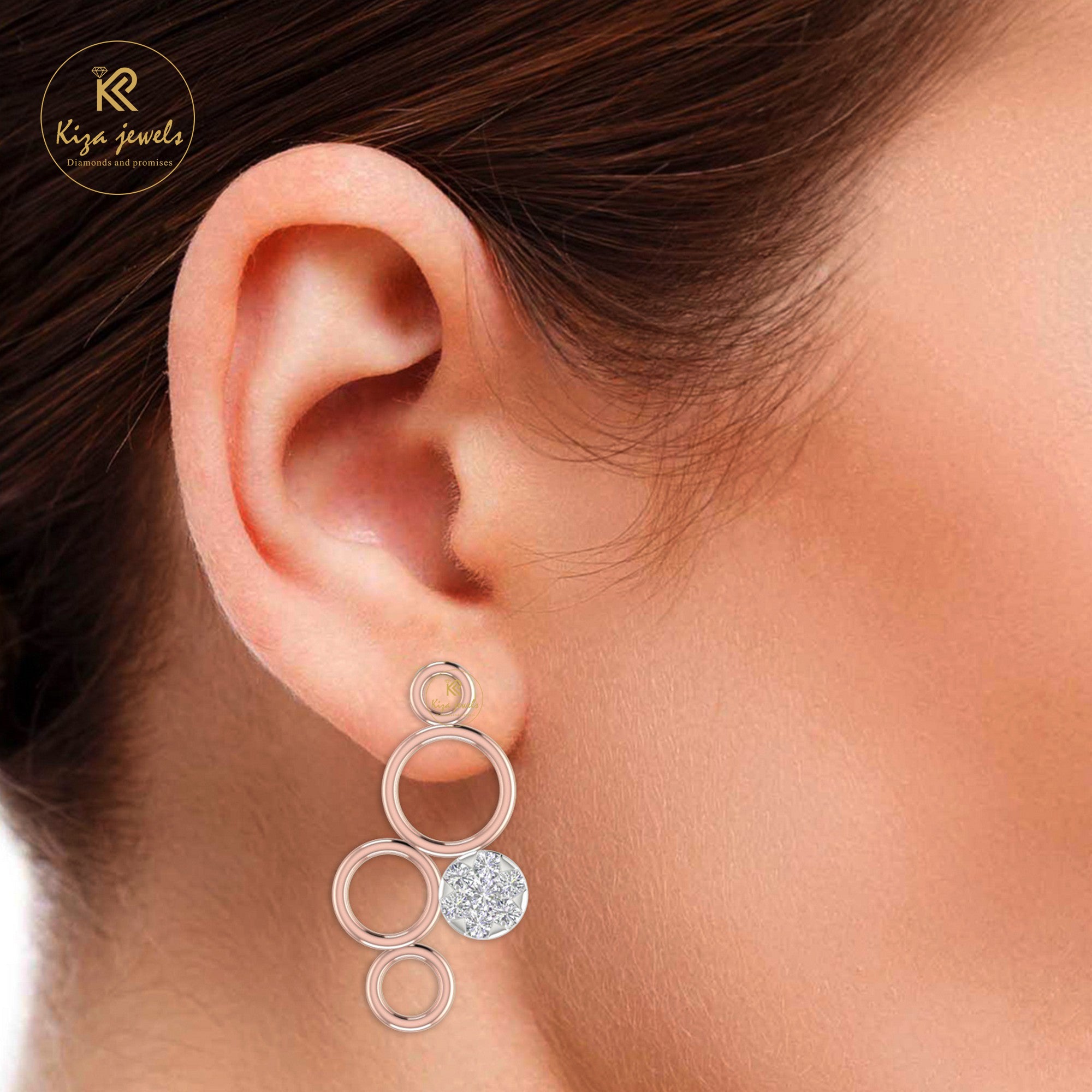 0.21 TDW Round Cut Diamond Women's Drop & Dangle Earring