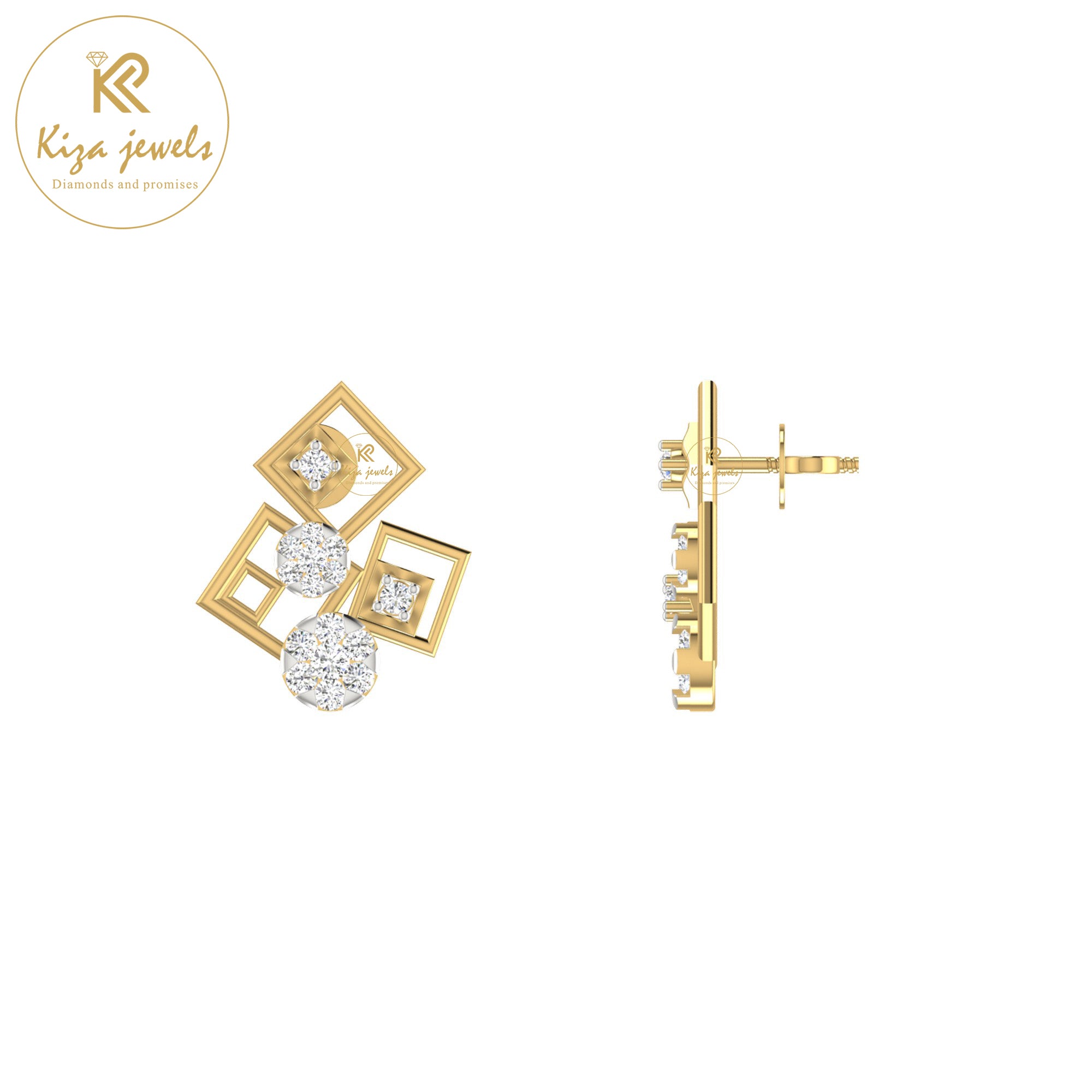 0.22 TDW Round Cut Diamond Women's Stud Earring