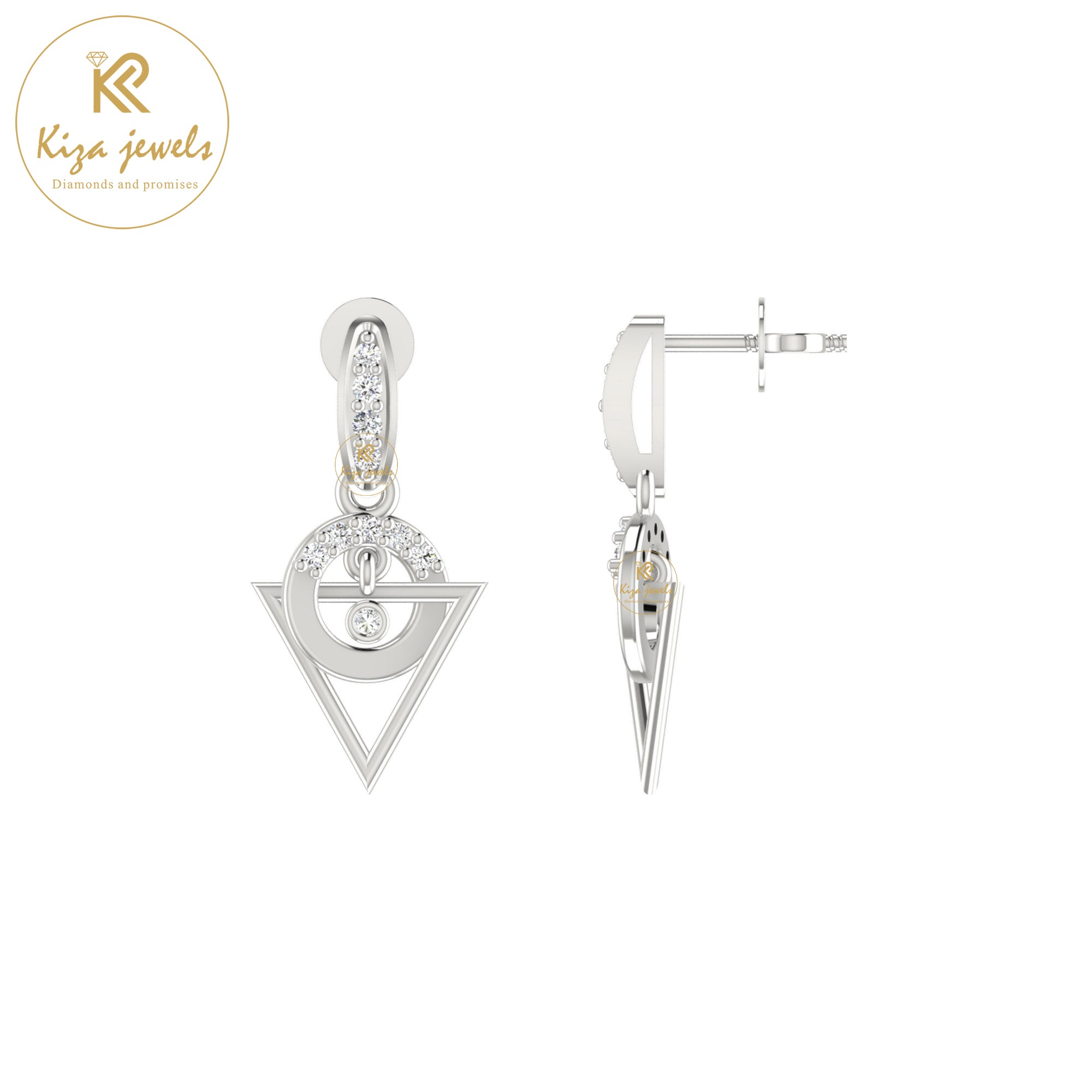 0.08 TDW Round Cut Diamond Women's Drop & Dangle Earring