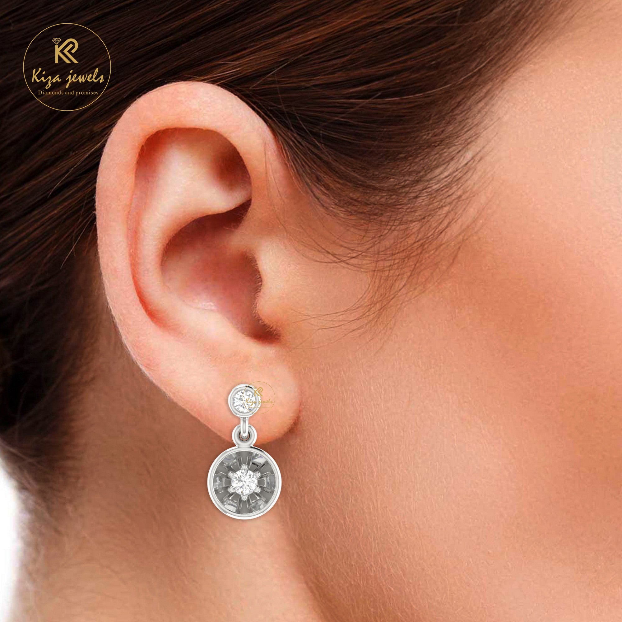 0.14 TDW Round Cut Diamond Women's Drop & Dangle Earring