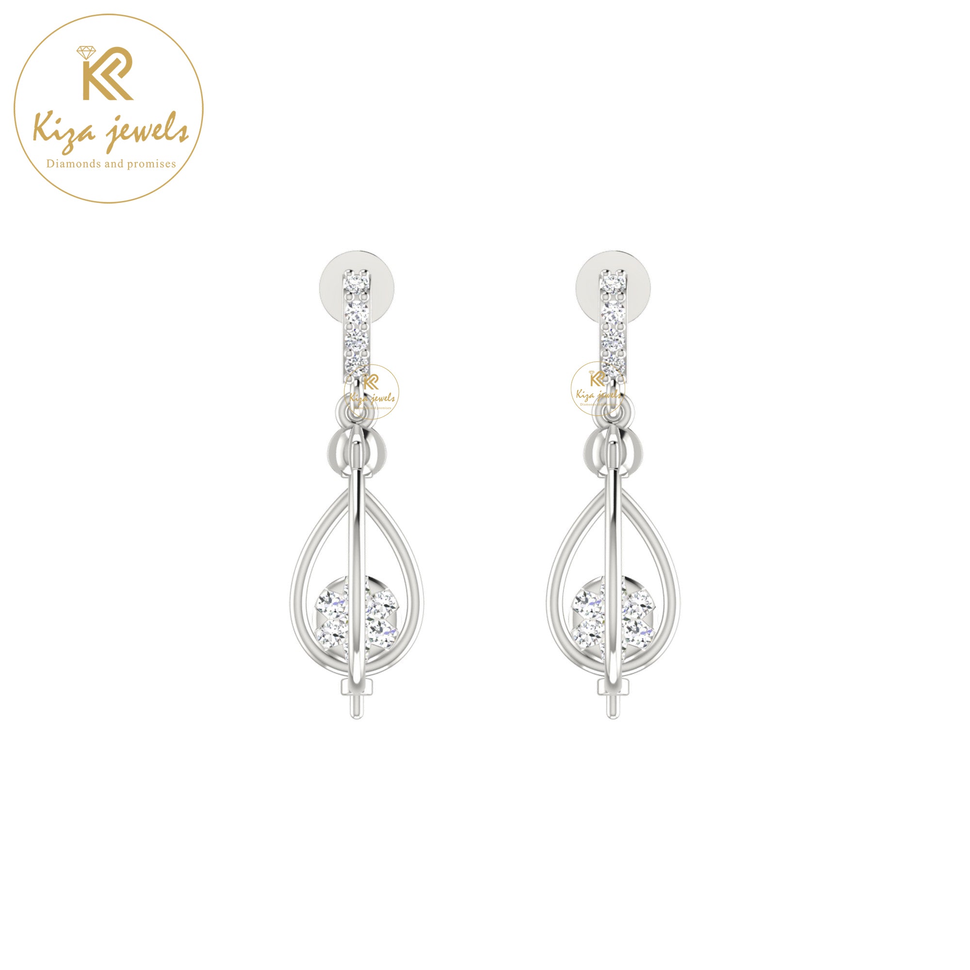 0.17 TDW Round Cut Diamond Women's Drop & Dangle Earring