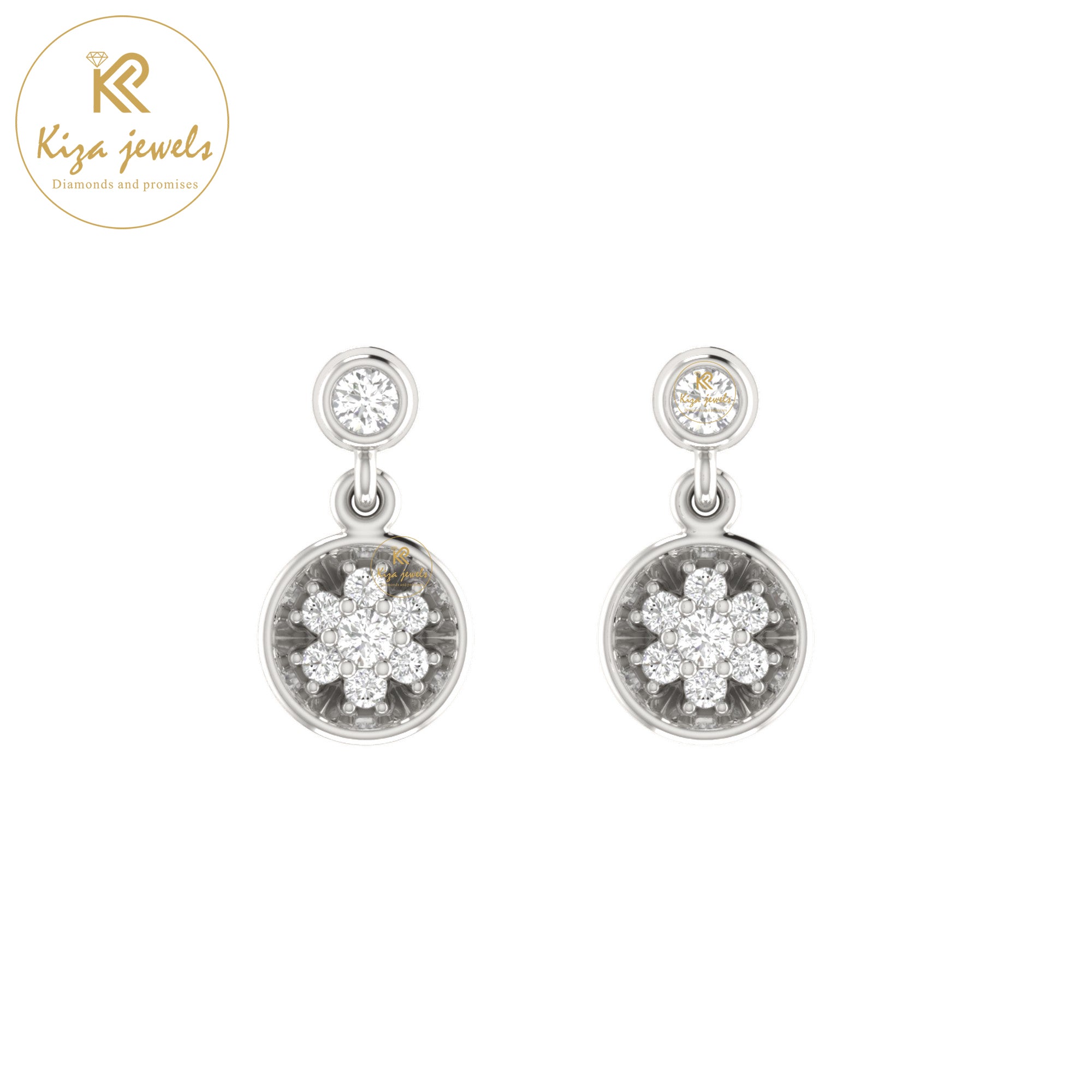 0.17 TDW Round Cut Diamond Women's Drop & Dangle Earring