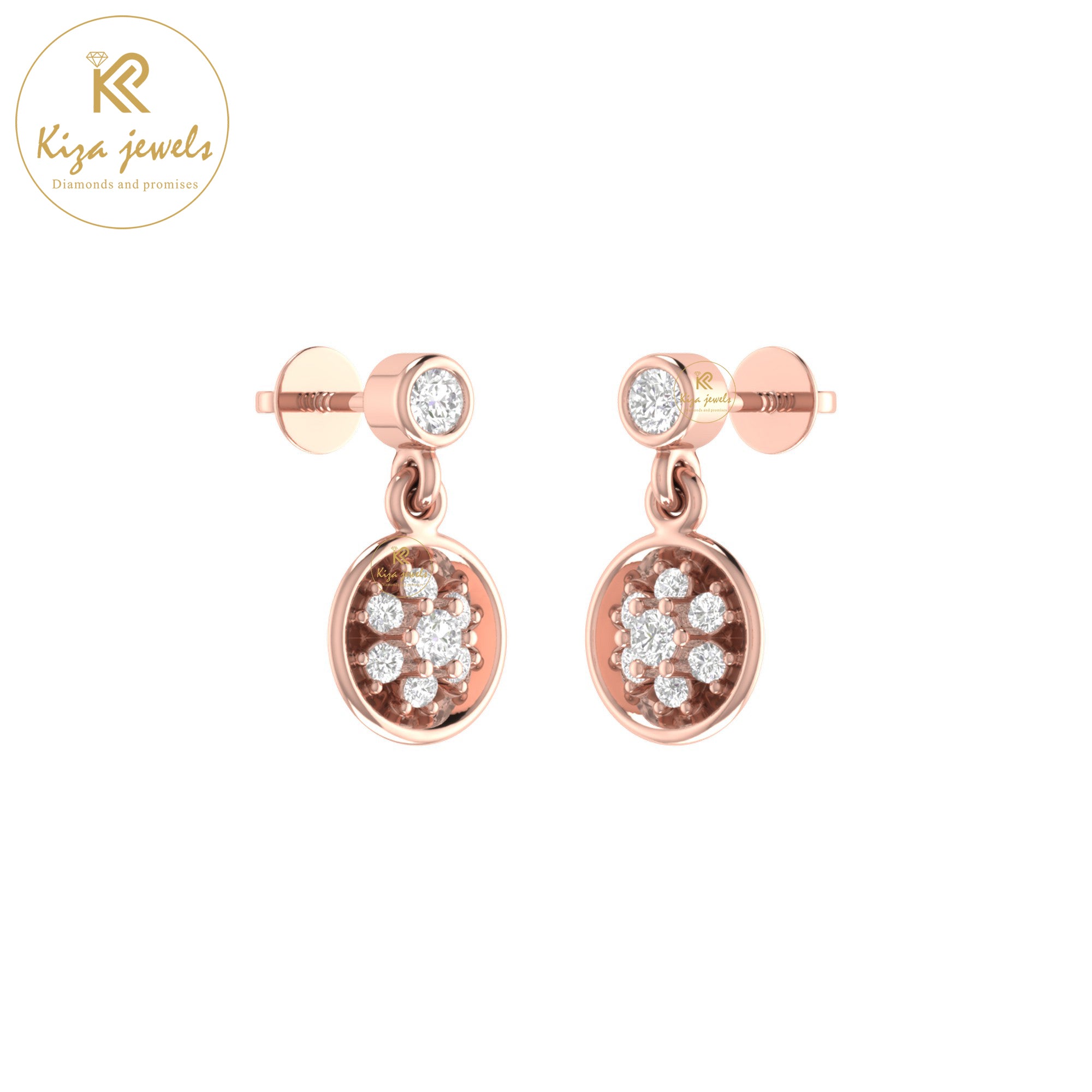 0.17 TDW Round Cut Diamond Women's Drop & Dangle Earring