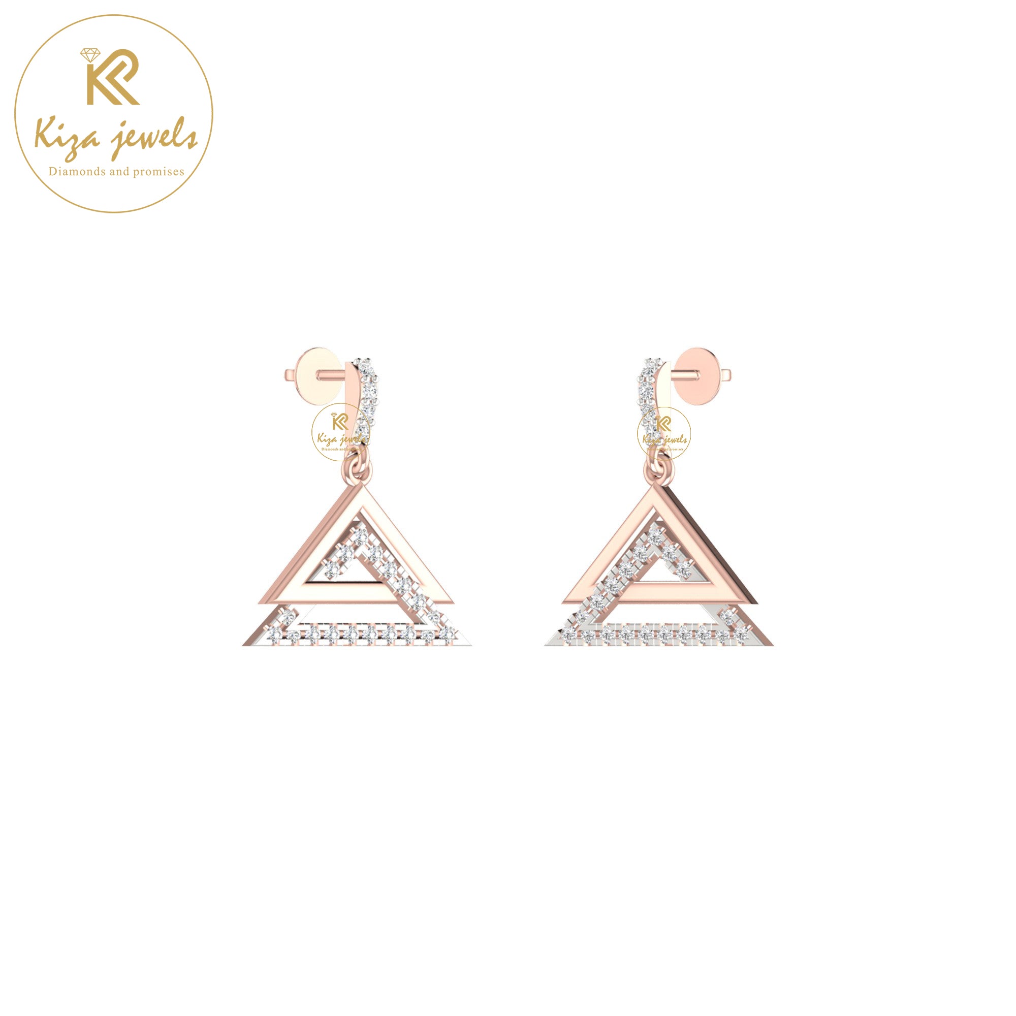 0.22 TDW Round Cut Diamond Drop & Dangle Earring