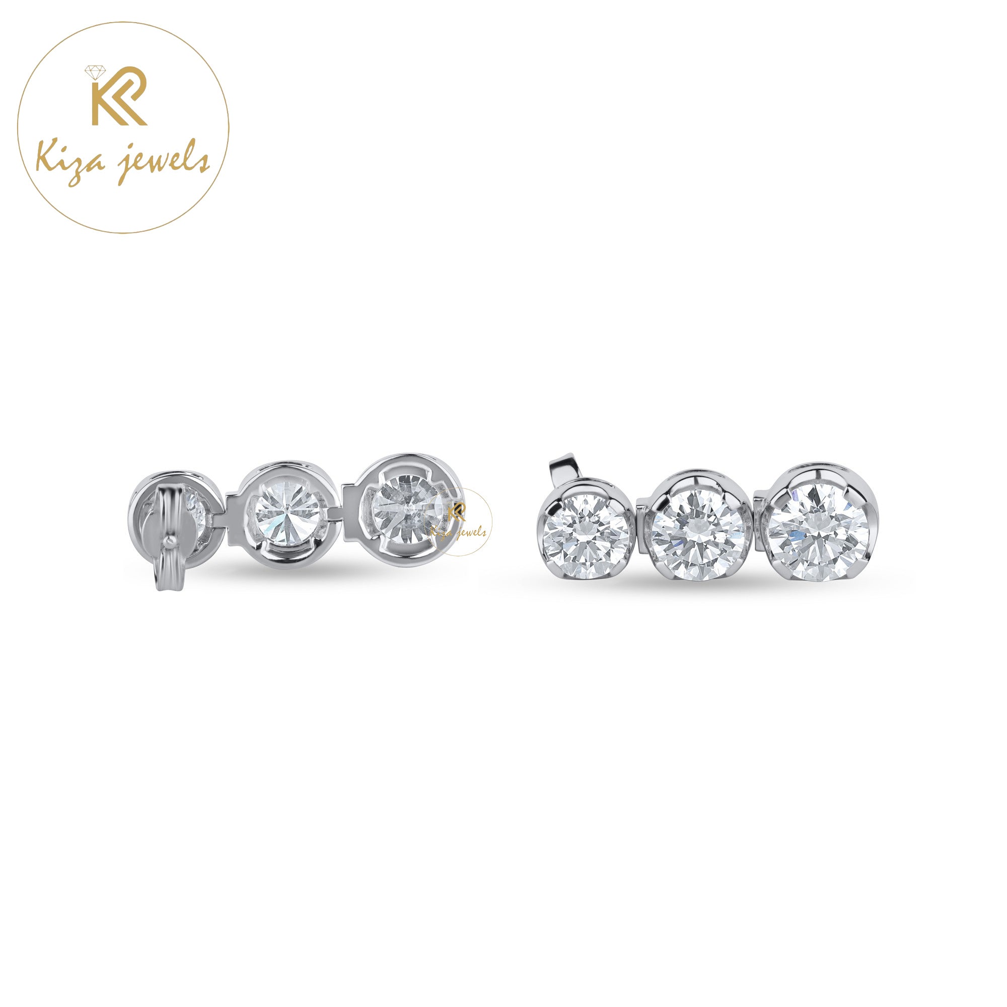 9.60 TDW Round Cut Diamond Women's Drop & Dangle Earring