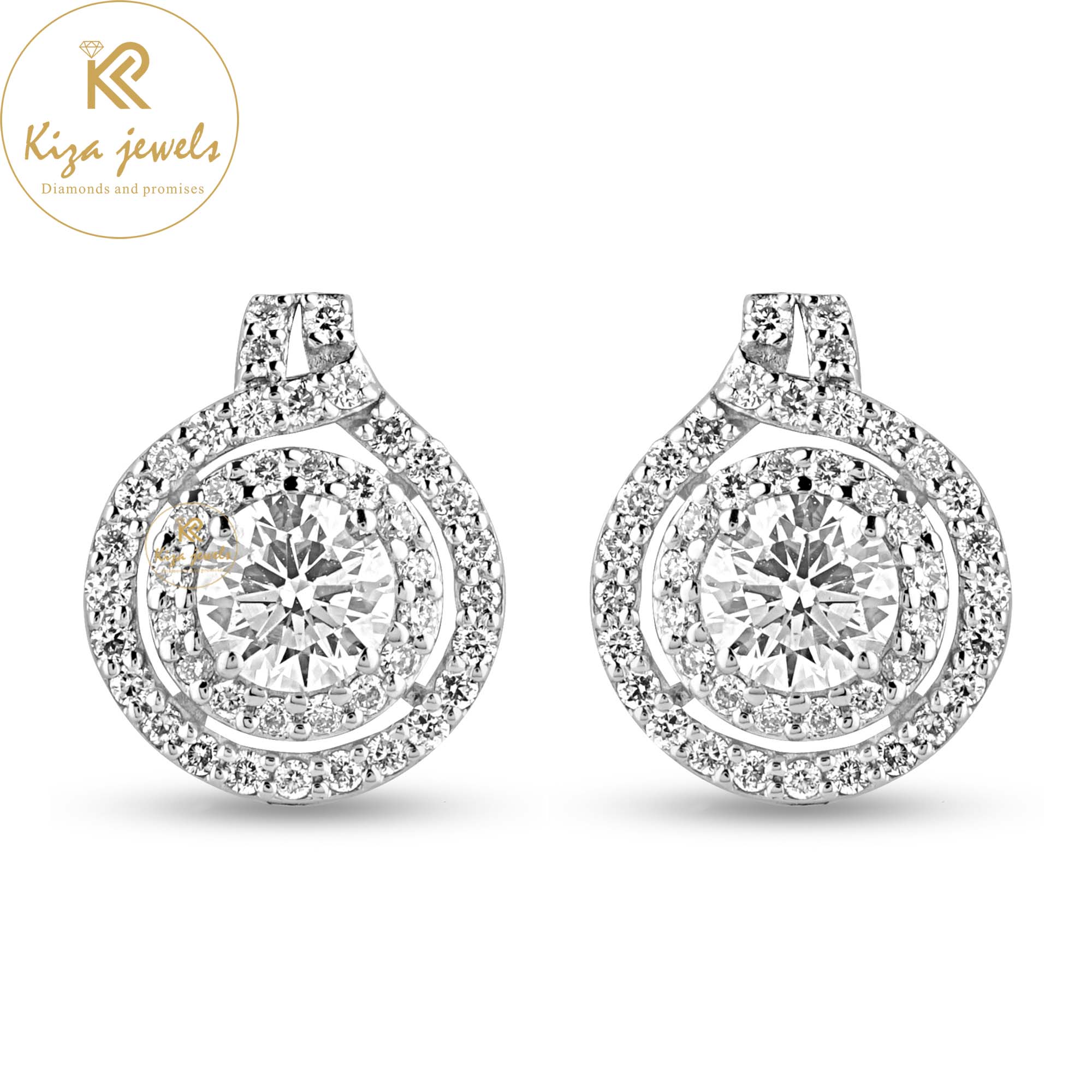 0.47 TDW Round Cut Diamond Women's Stud Earring