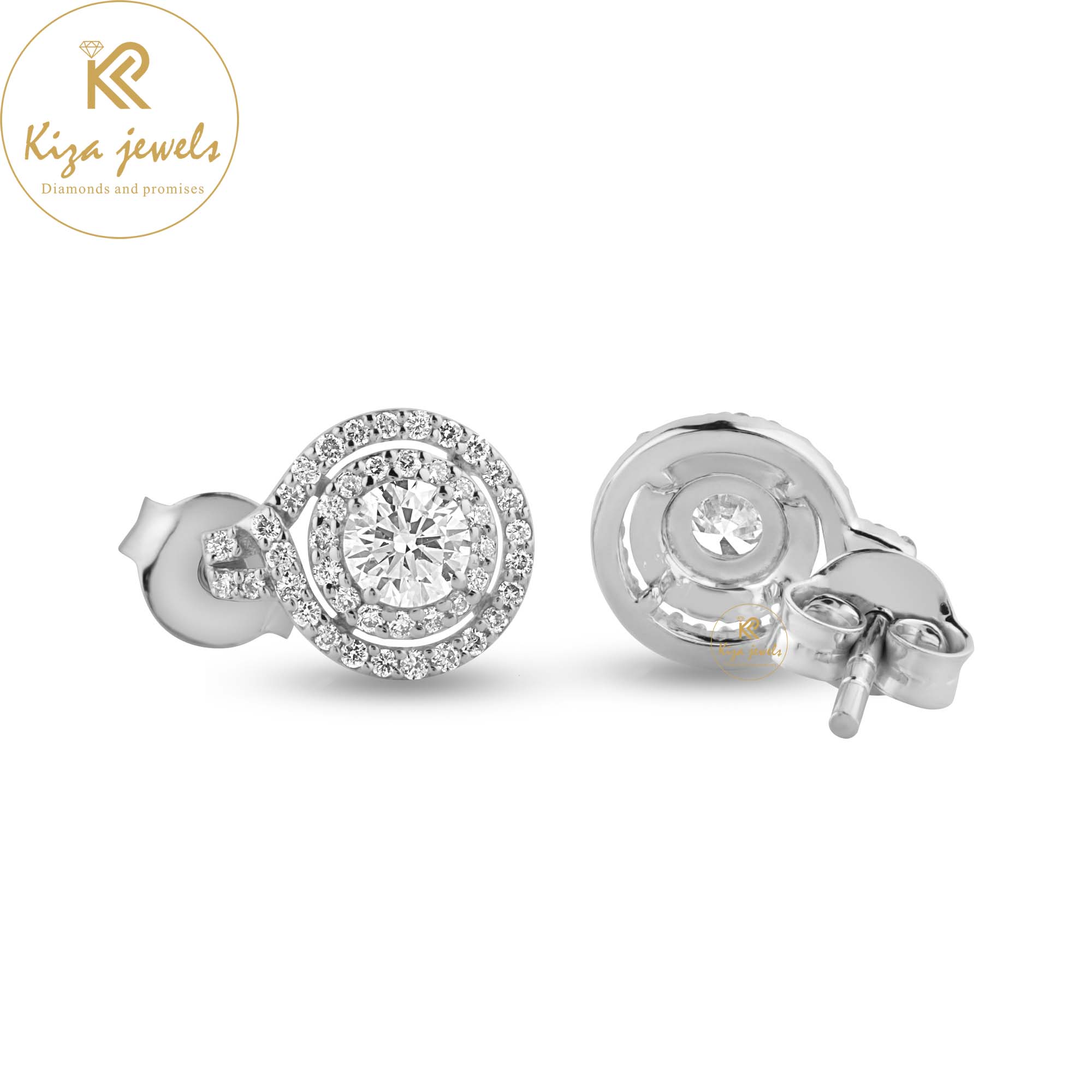 0.47 TDW Round Cut Diamond Women's Stud Earring