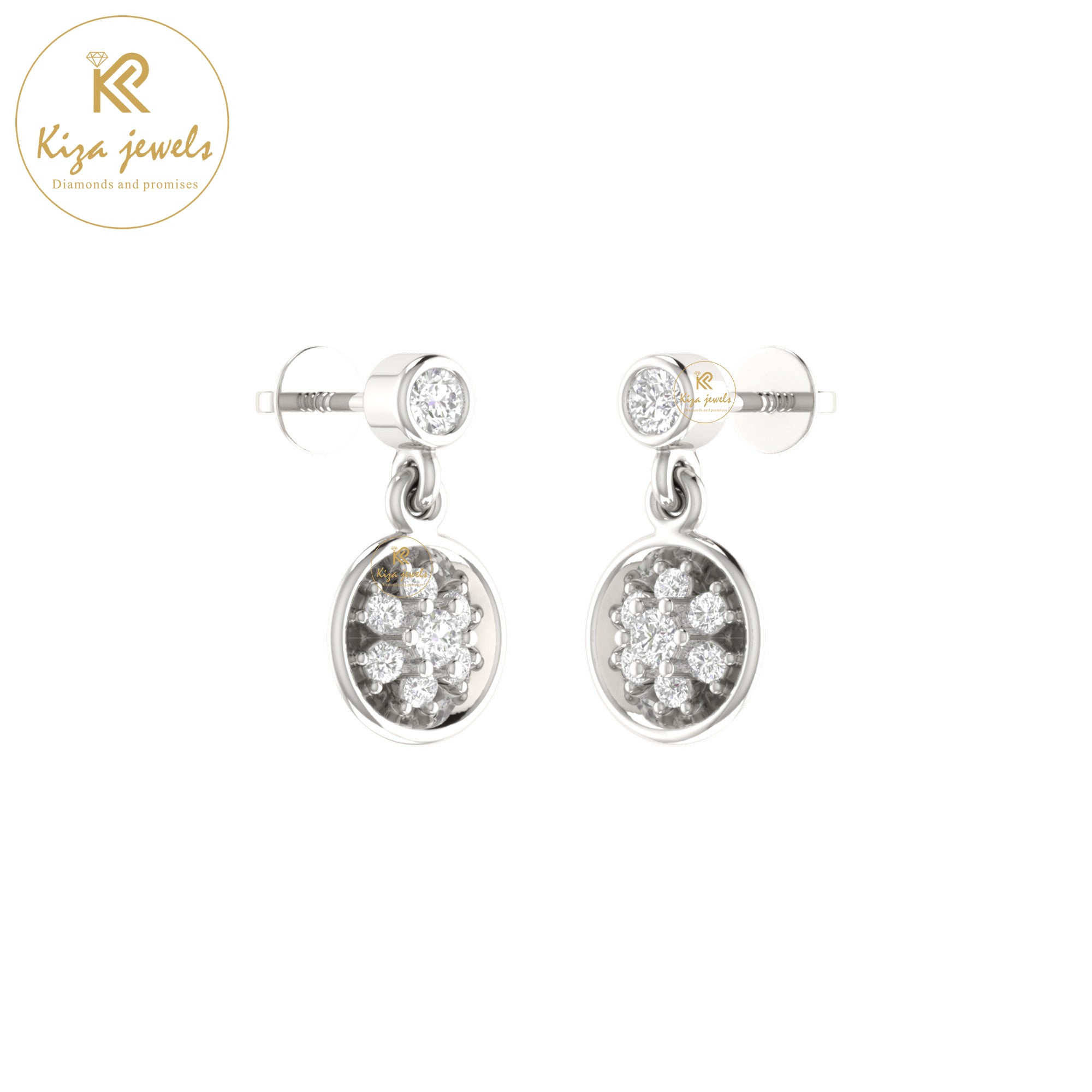 0.17 TDW Round Cut Diamond Women's Drop & Dangle Earring