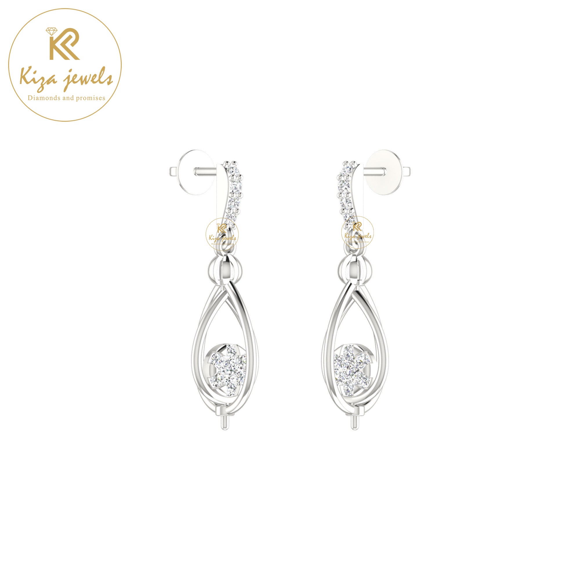 0.17 TDW Round Cut Diamond Women's Drop & Dangle Earring