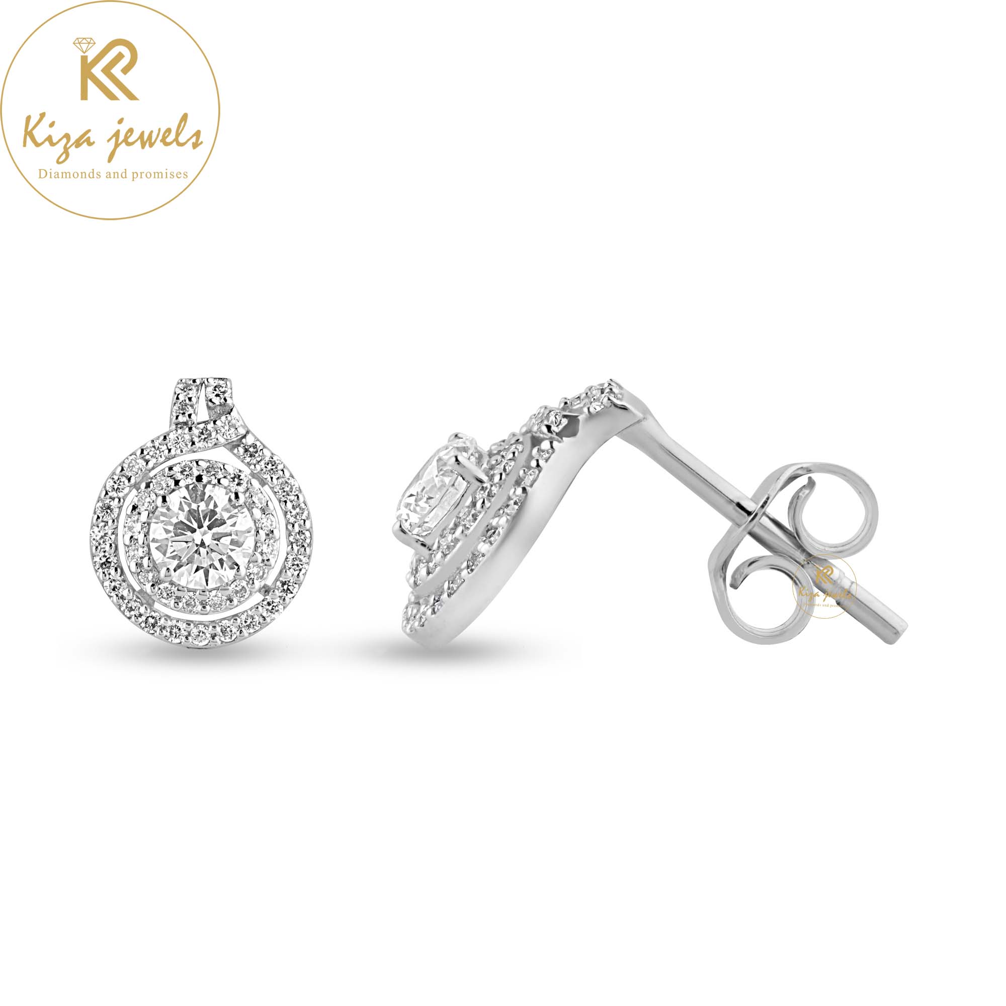 0.47 TDW Round Cut Diamond Women's Stud Earring