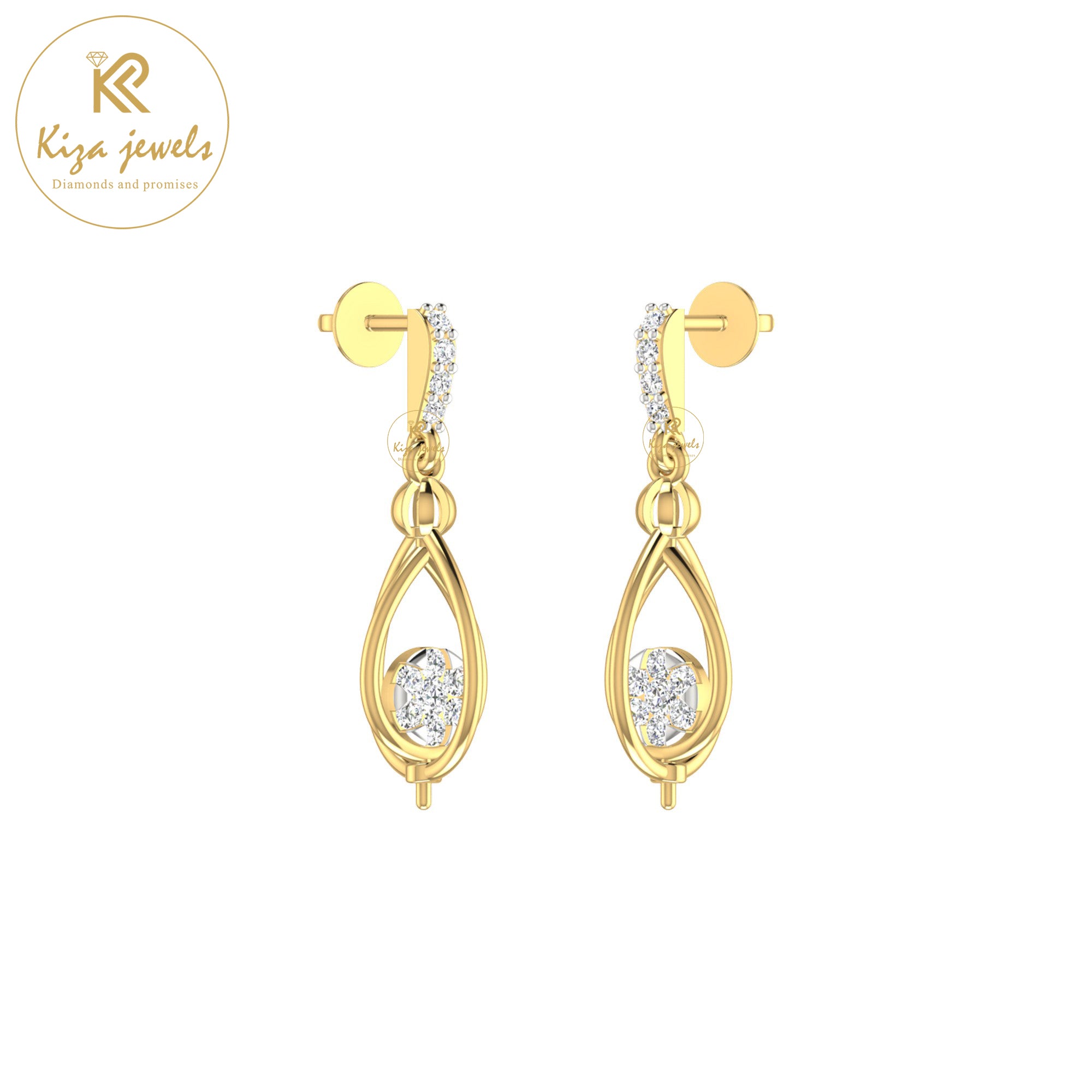 0.17 TDW Round Cut Diamond Women's Drop & Dangle Earring