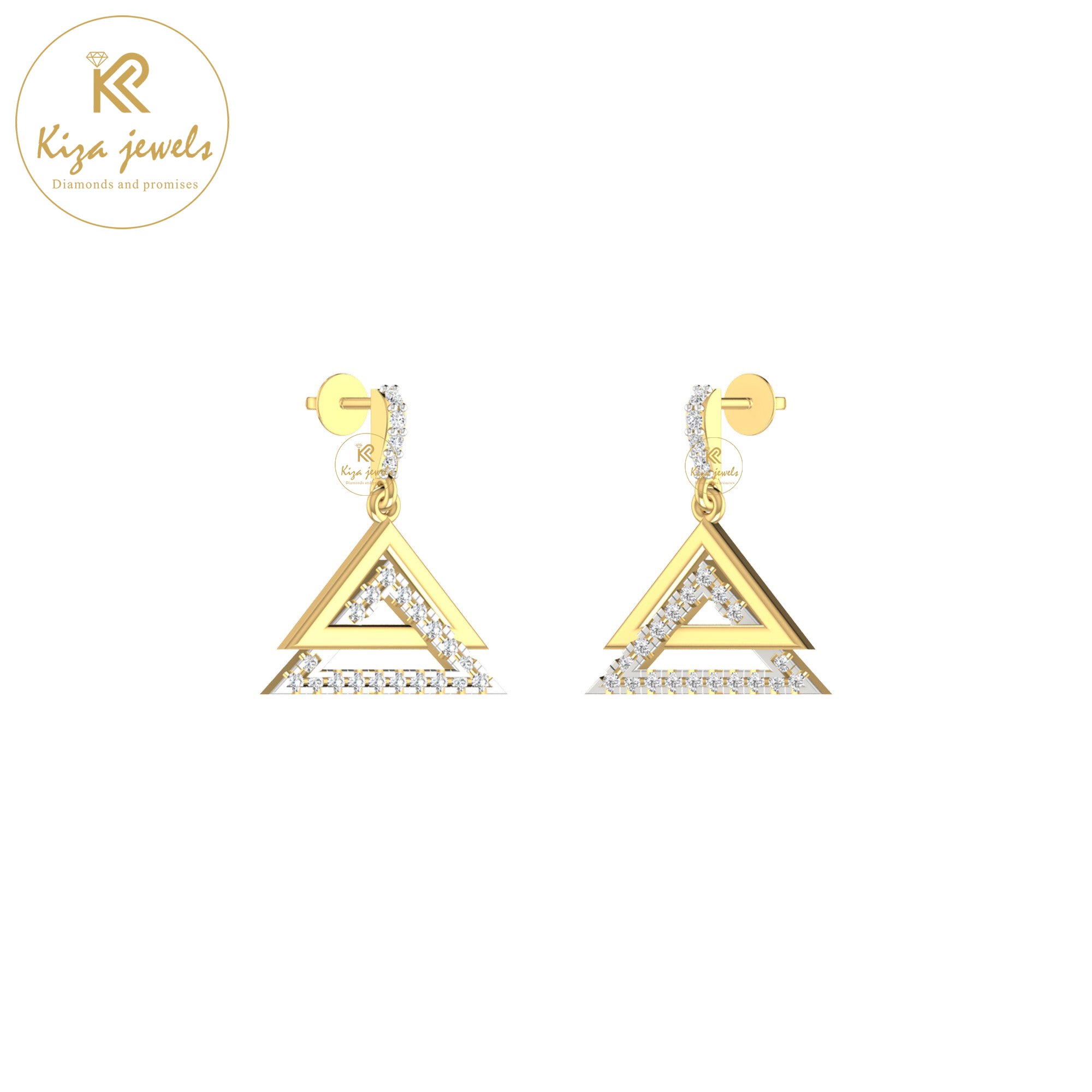 0.22 TDW Round Cut Diamond Drop & Dangle Earring