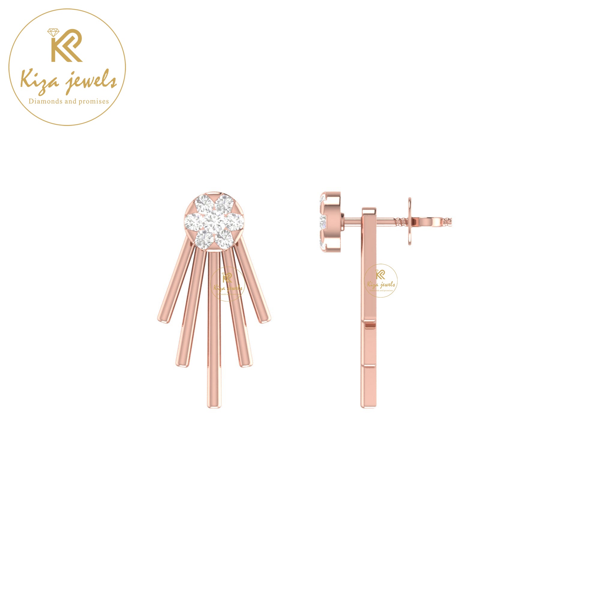 0.13 TDW Round Cut Diamond Stud Earring