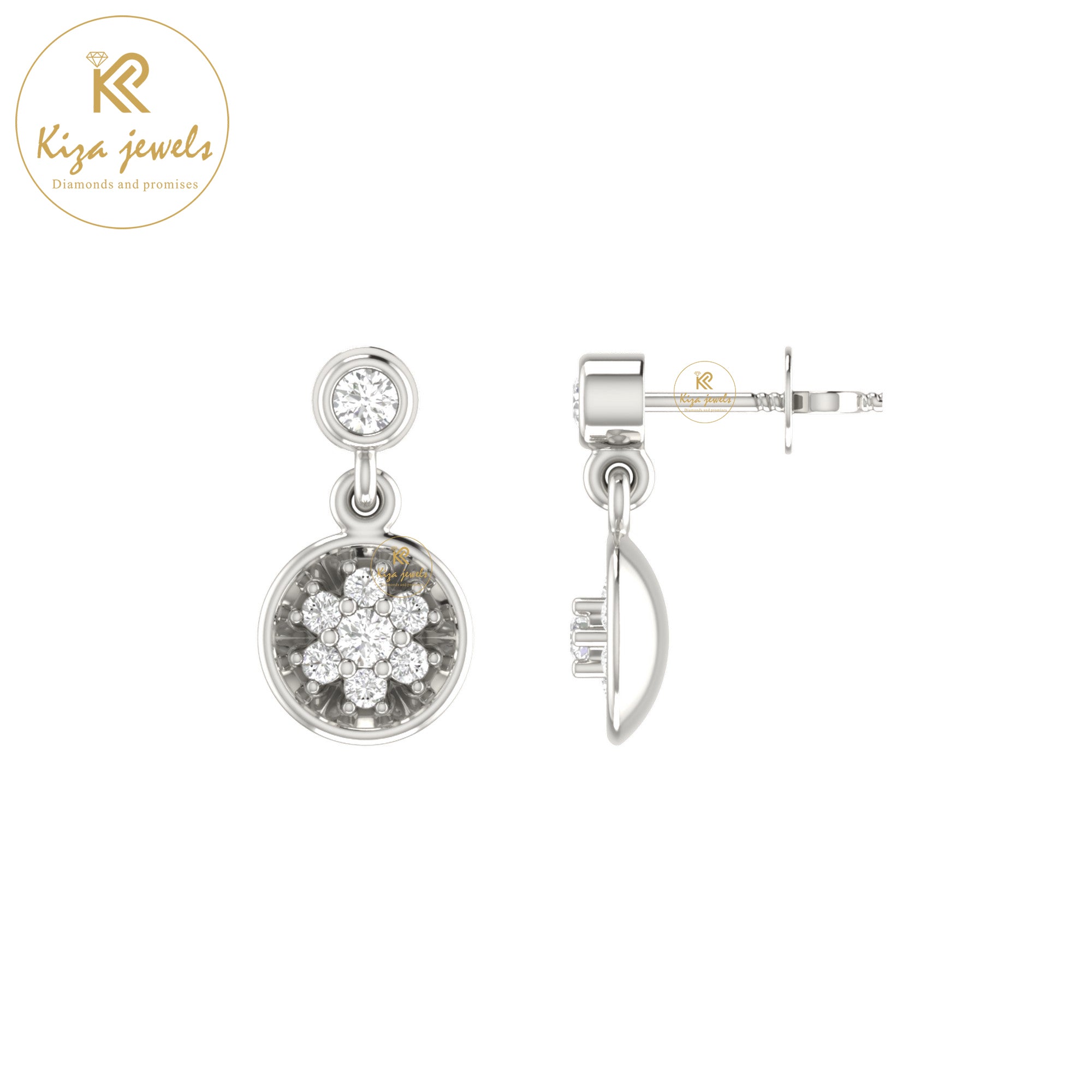 0.17 TDW Round Cut Diamond Women's Drop & Dangle Earring