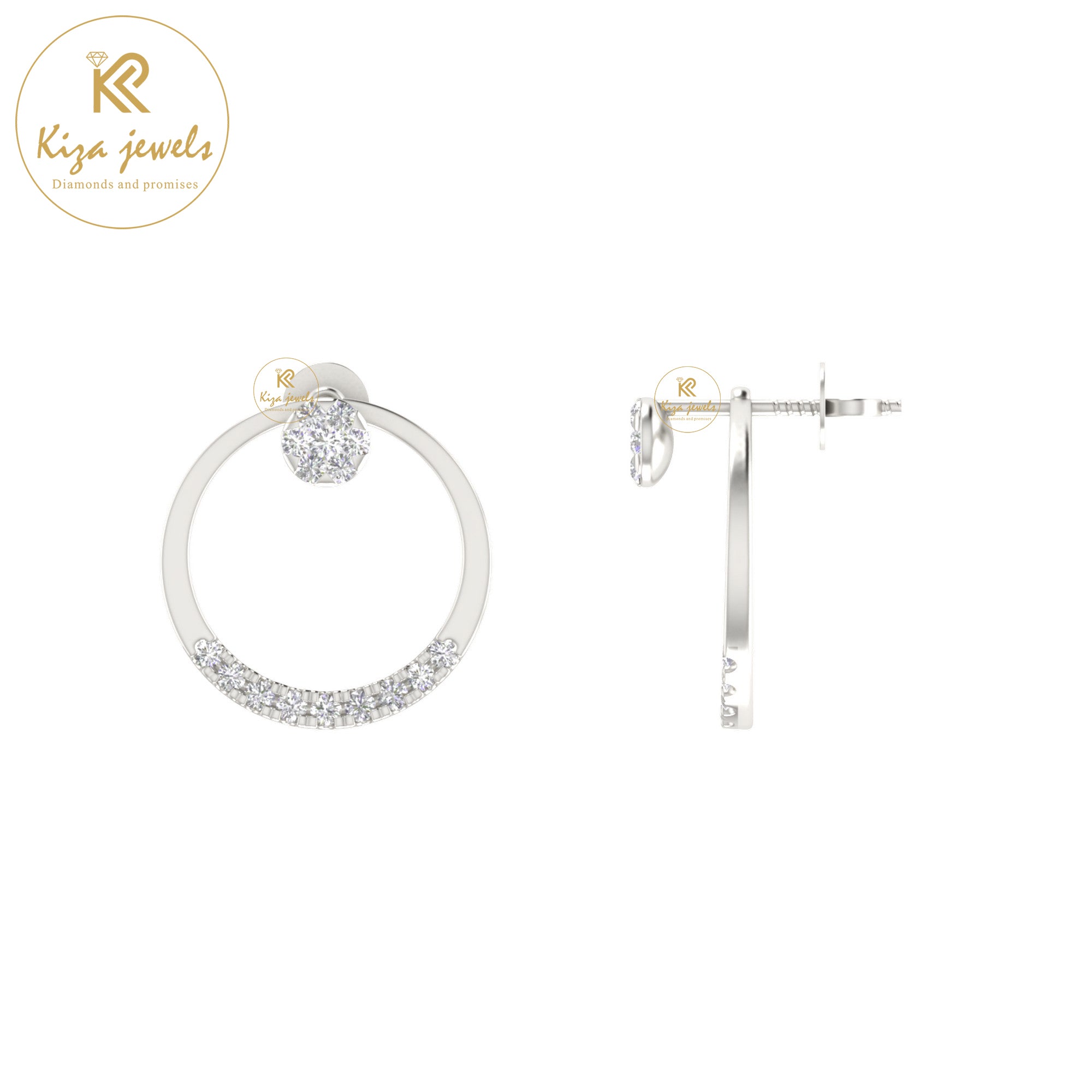 0.30 TDW Round Cut Diamond Women's Drop & Dangle Earring