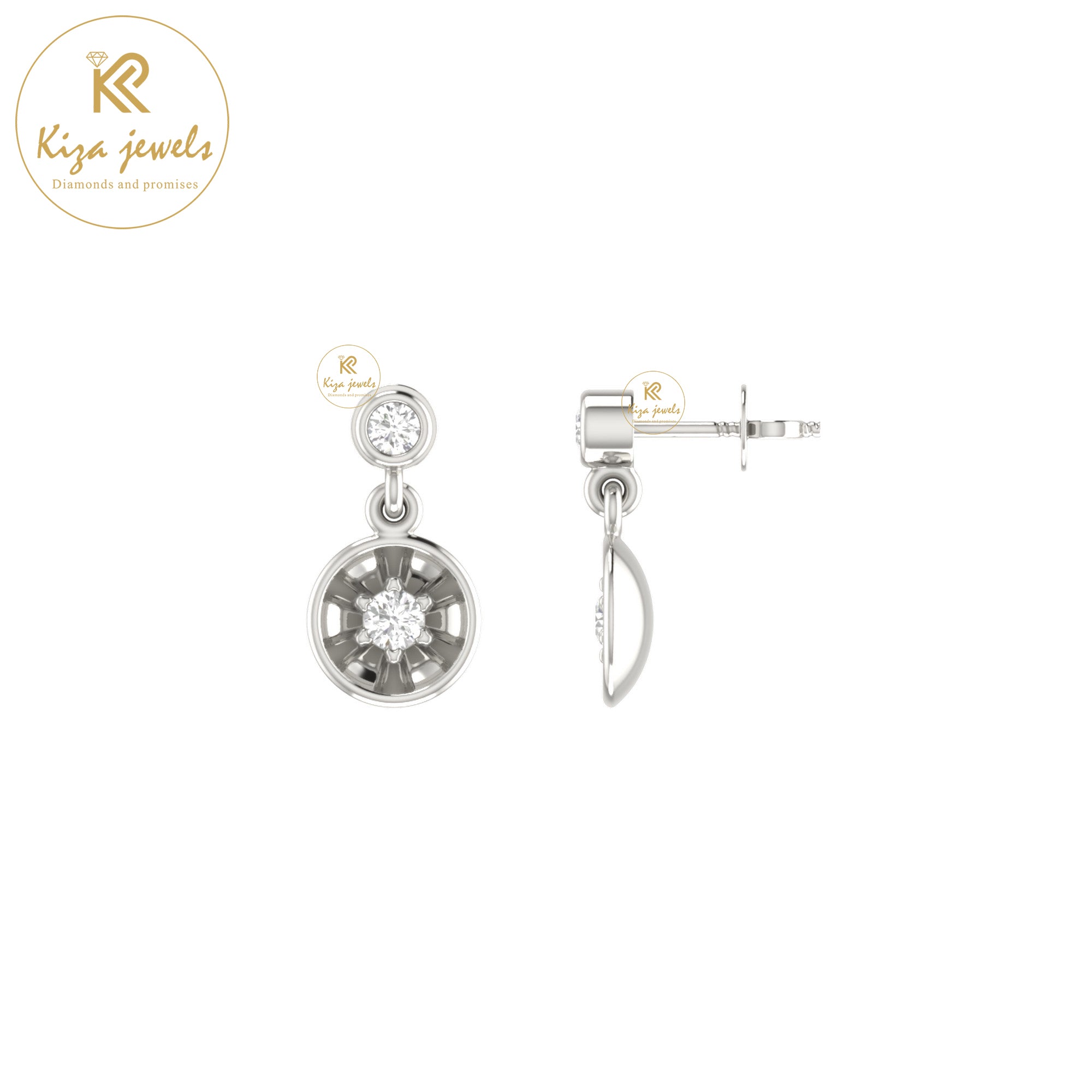 0.14 TDW Round Cut Diamond Women's Drop & Dangle Earring