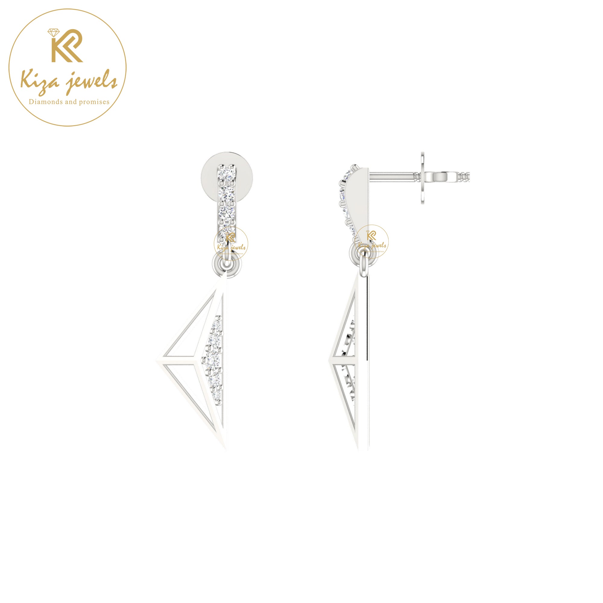 0.09 TDW Round Cut Diamond Women's Drop & Dangle Earring