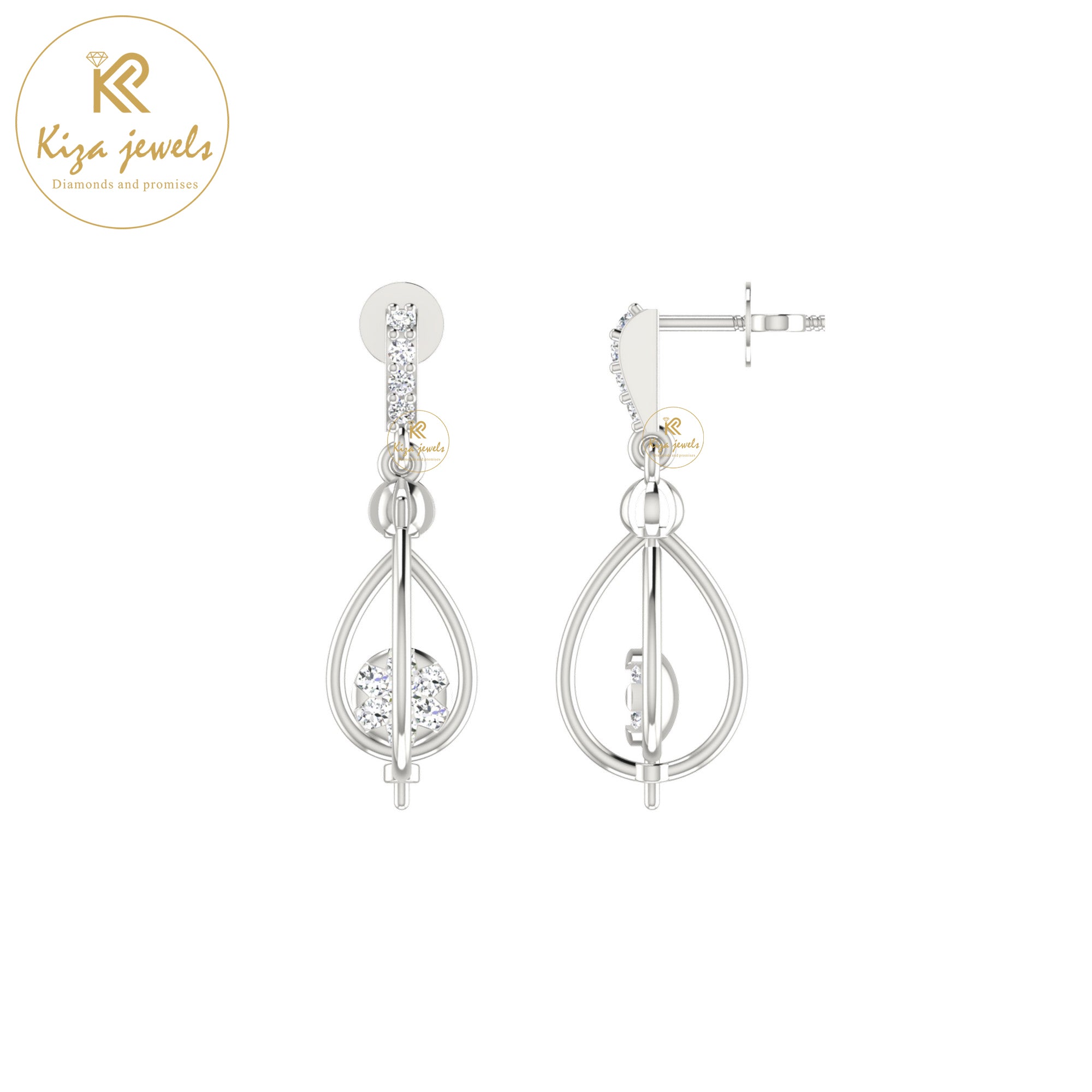 0.17 TDW Round Cut Diamond Women's Drop & Dangle Earring