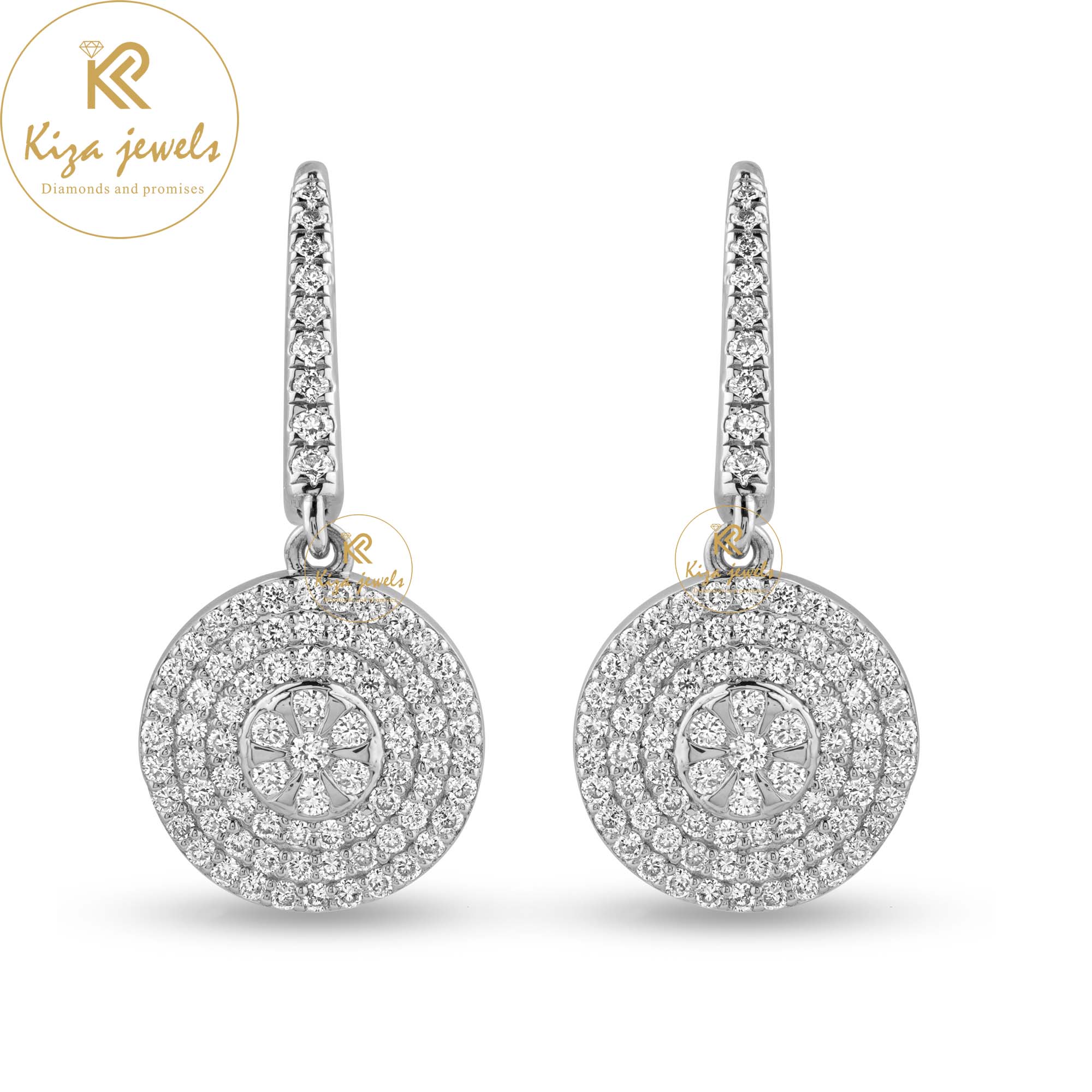 0.747 TDW Round Cut Diamond Drop & Dangle Earring