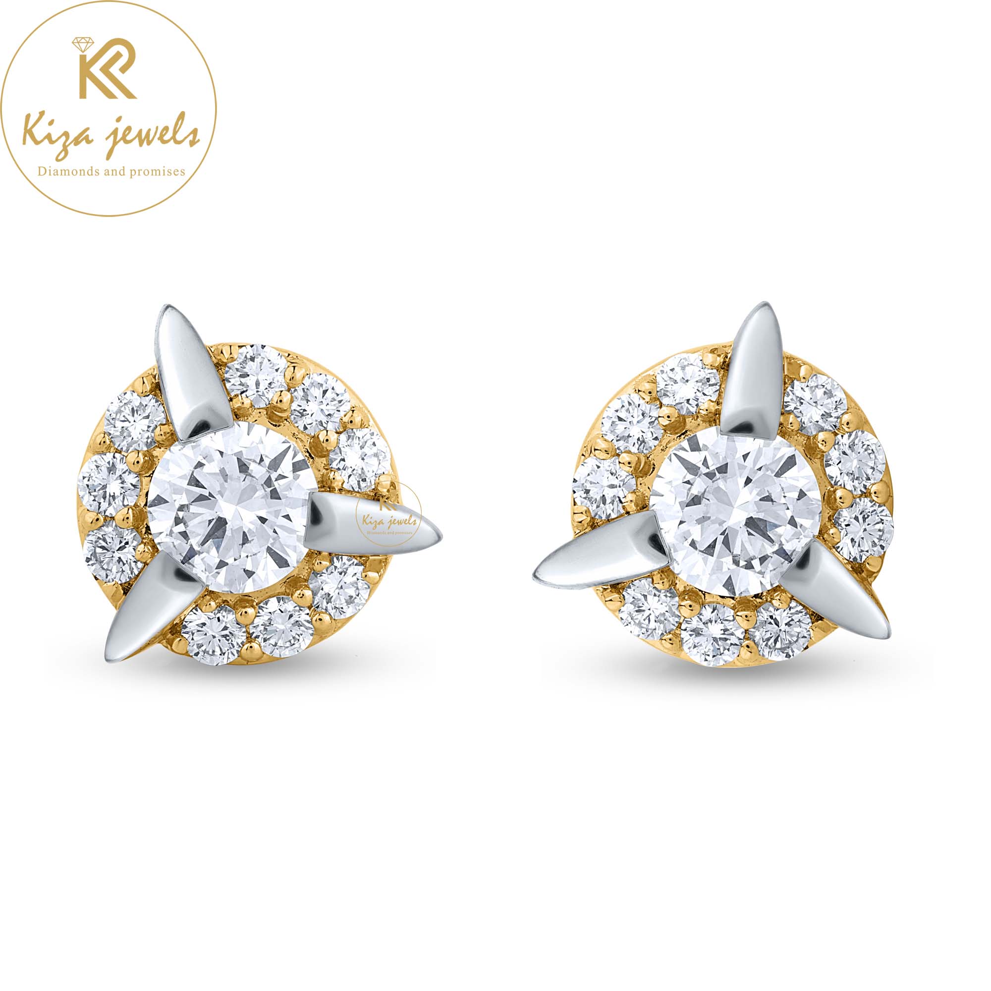 2.34 TDW Round Cut Diamond Stud Earring