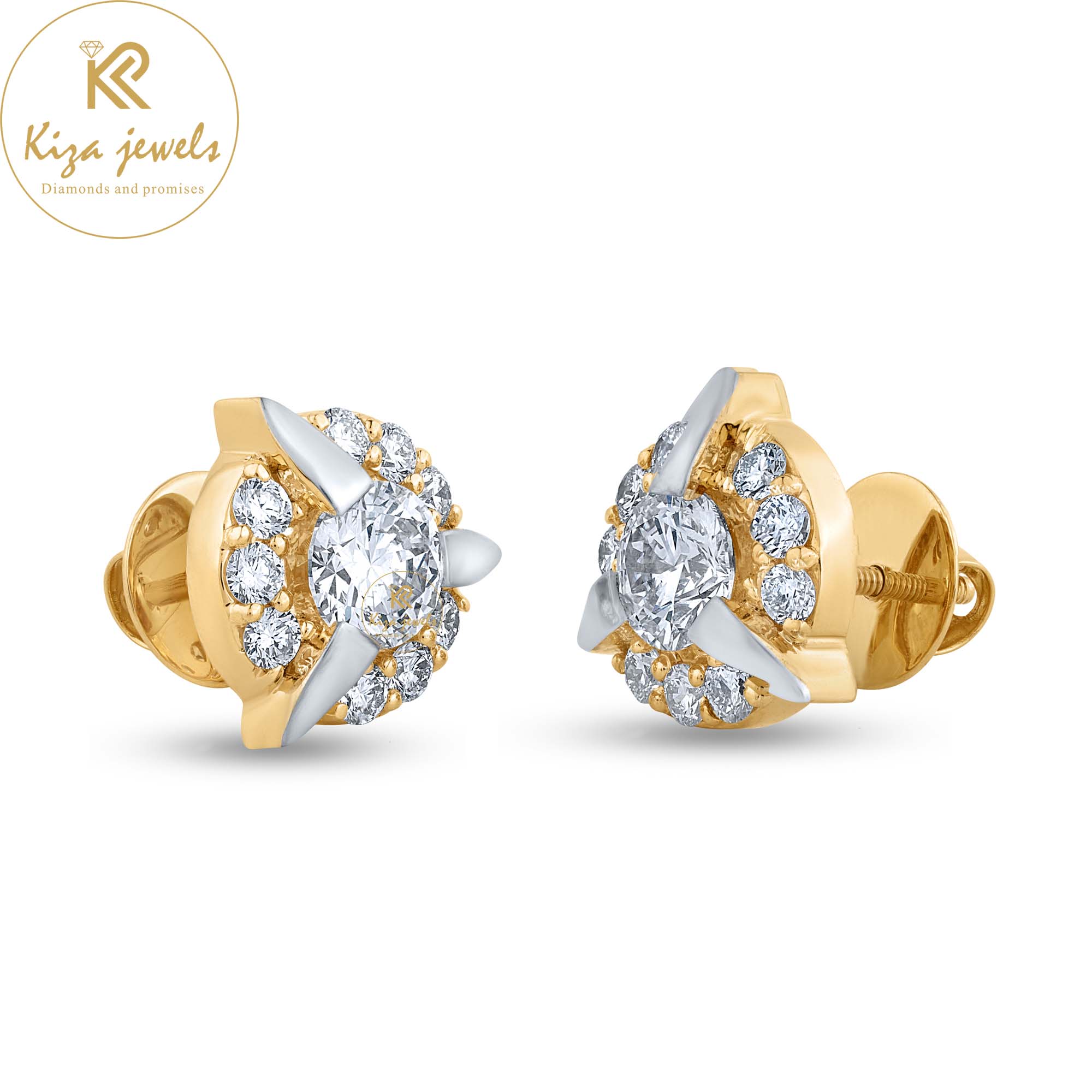 2.34 TDW Round Cut Diamond Stud Earring