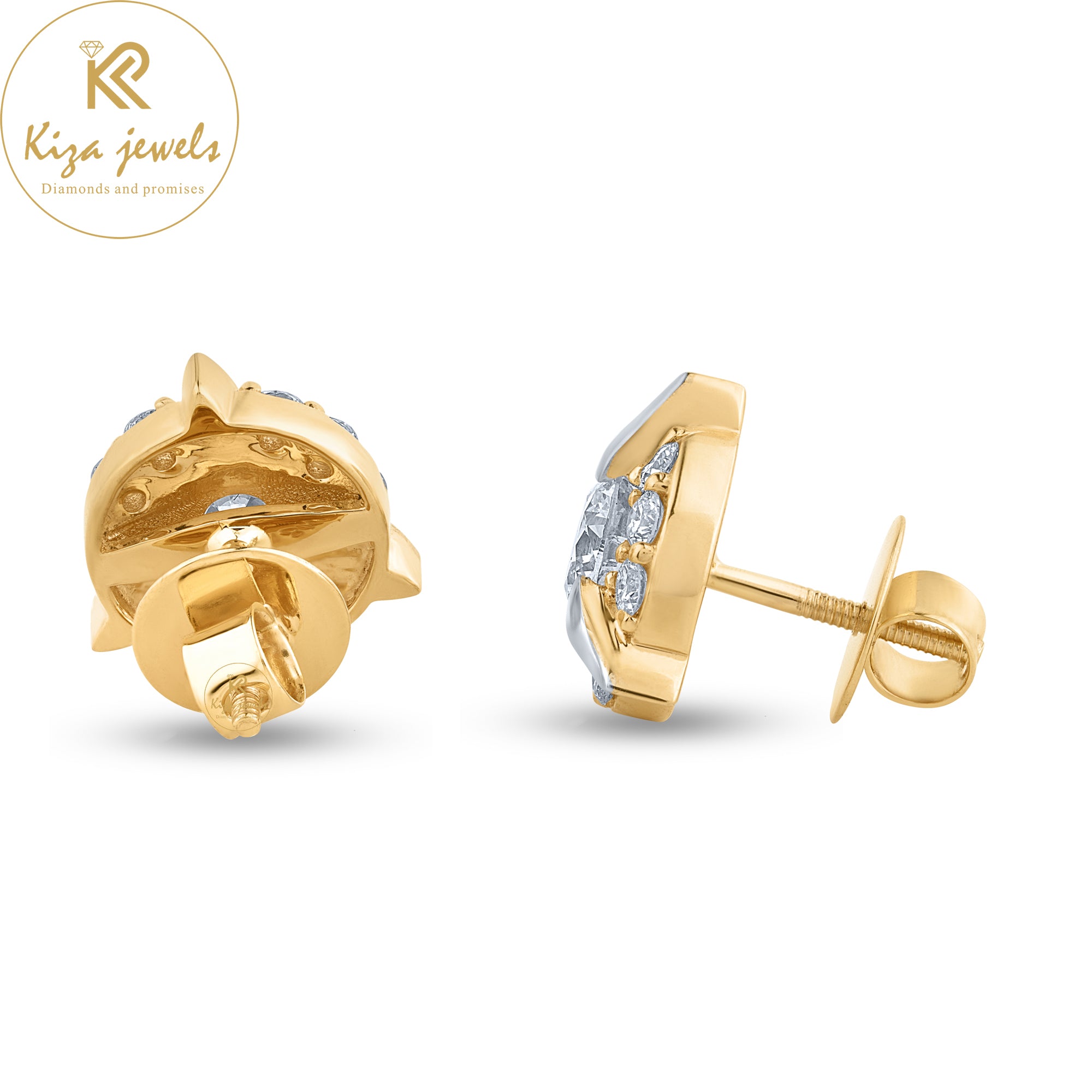 2.34 TDW Round Cut Diamond Stud Earring