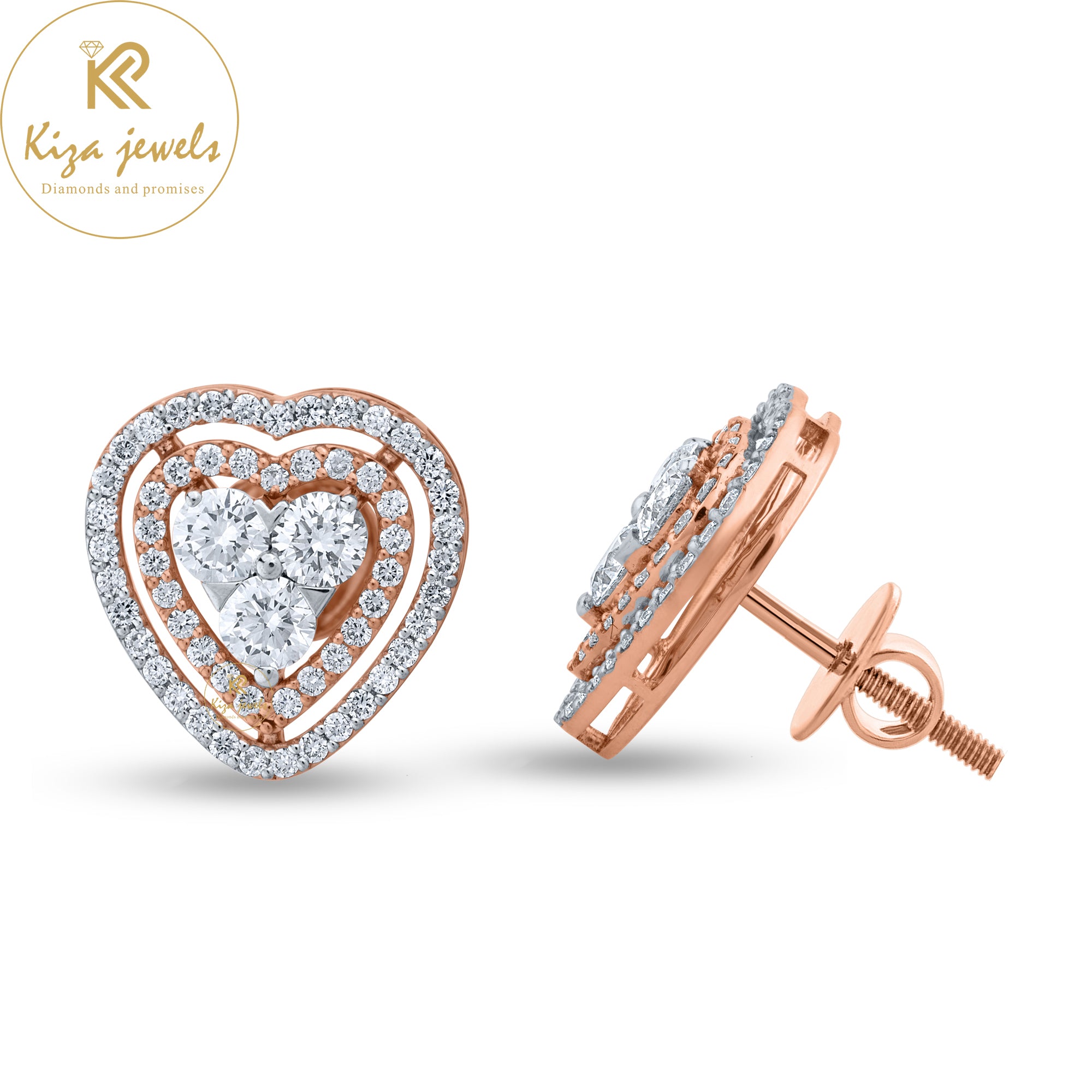 1.69  TDW Round Cut Diamond Stud Earring