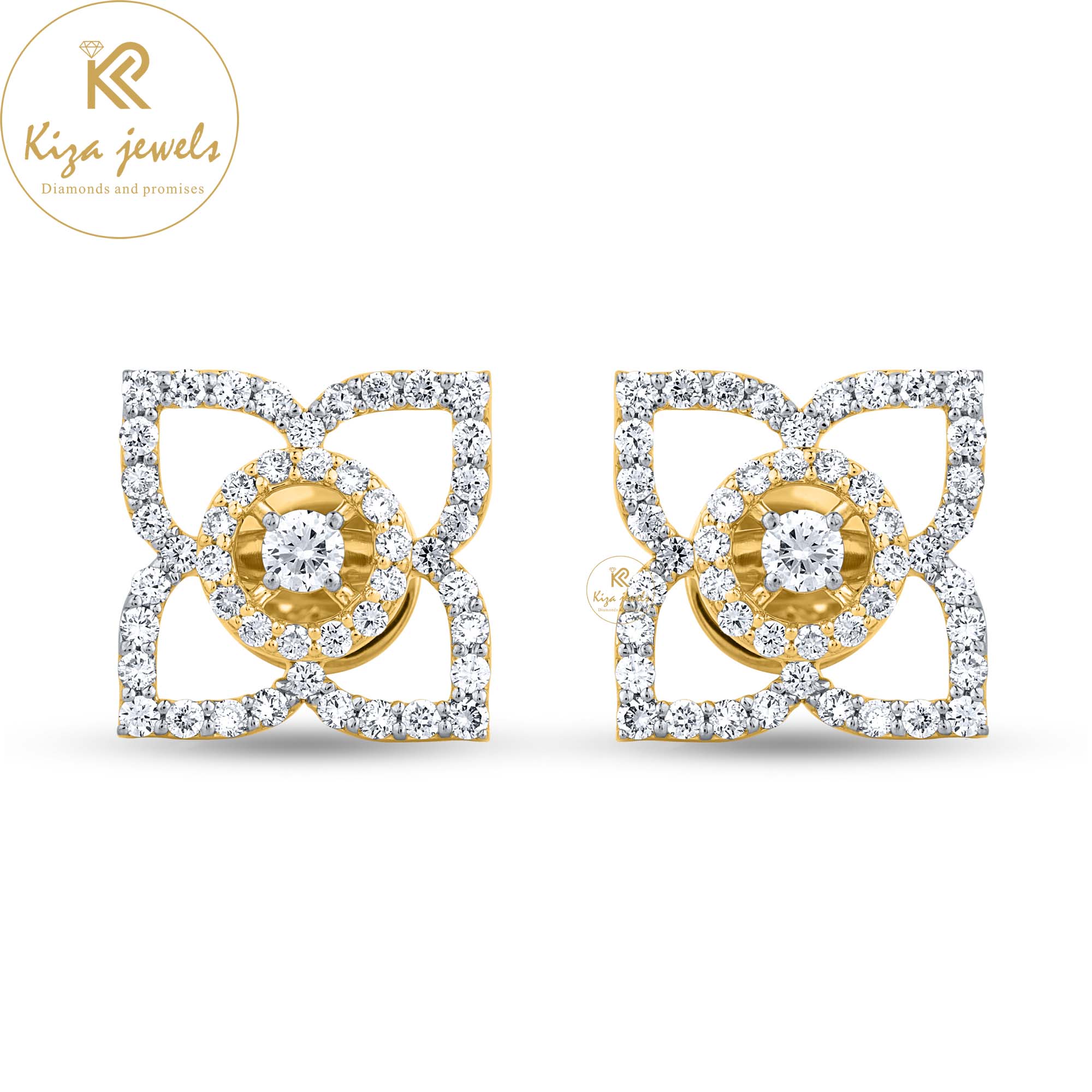 1.10 TDW Round Cut Diamond Stud Earring